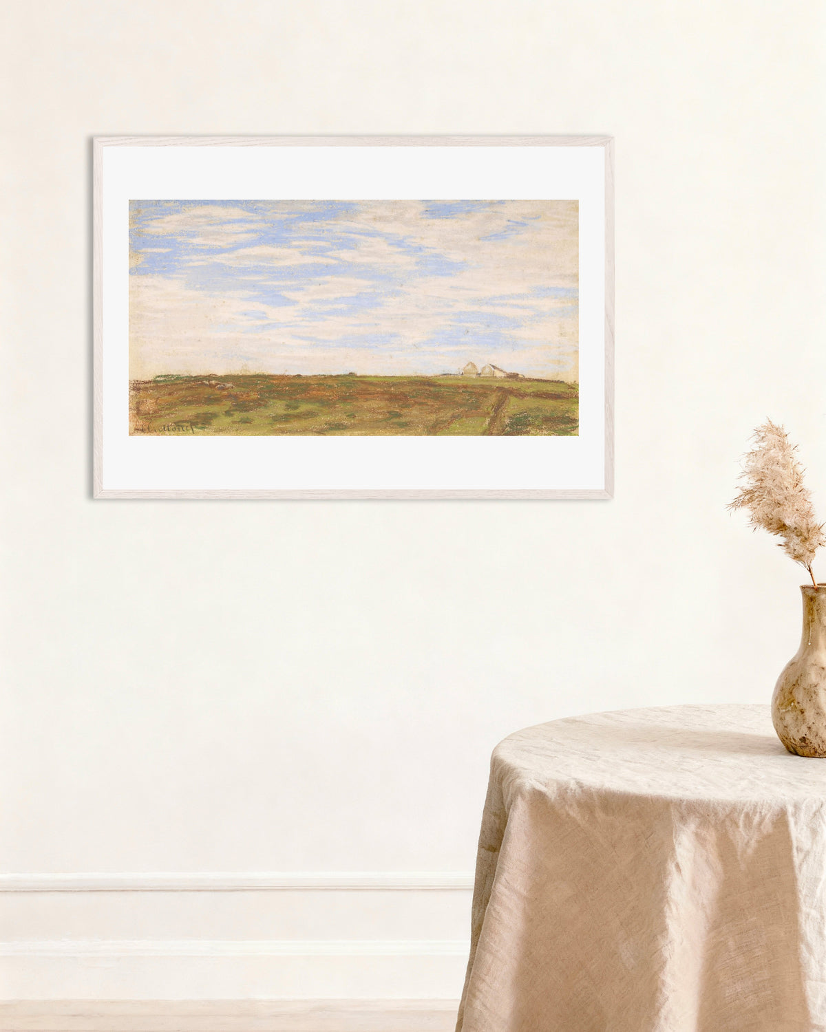 Plakat Landskab (1864–1866) af Claude Monet med hvid træramme