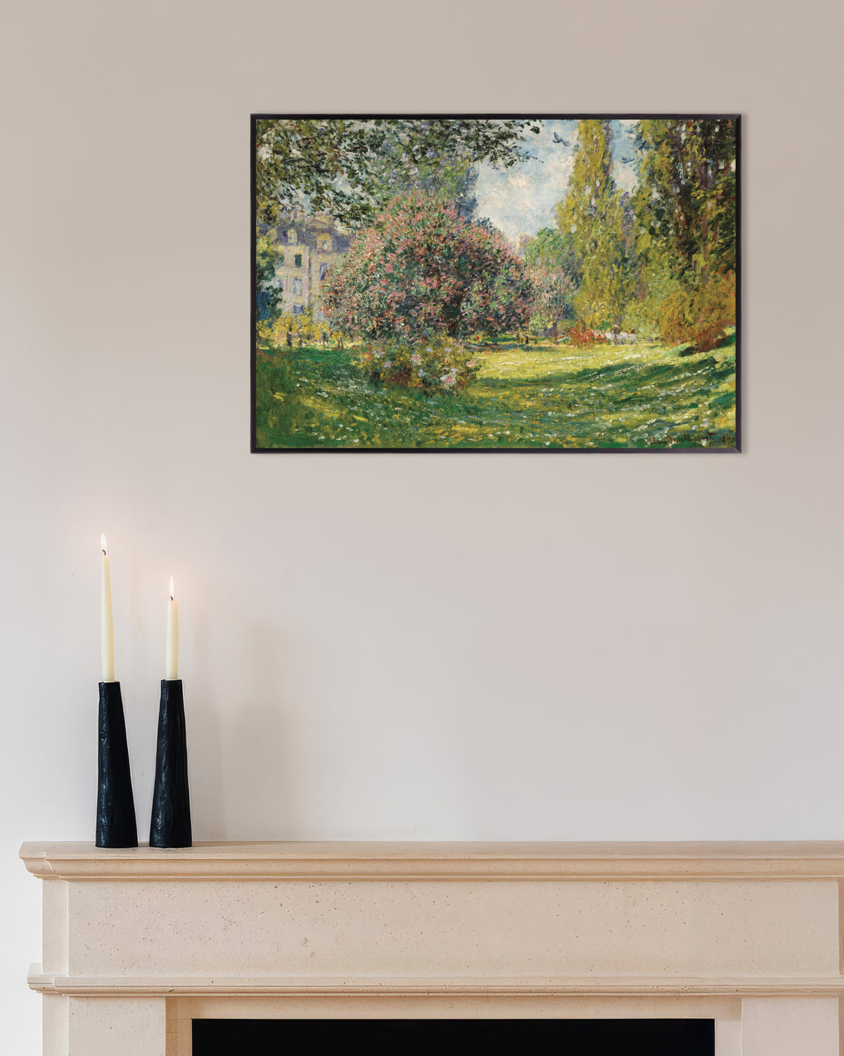Plakat Landskab, Parc Monceau (1876) af Claude Monet med metalramme