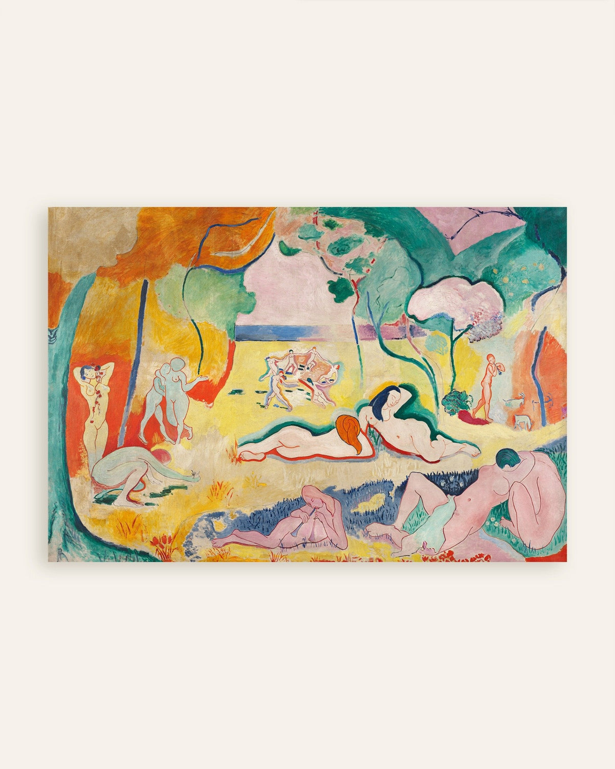 Poster med Le bonheur de vivre (Livsglæden) (1905) af Henri Matisse, miniature