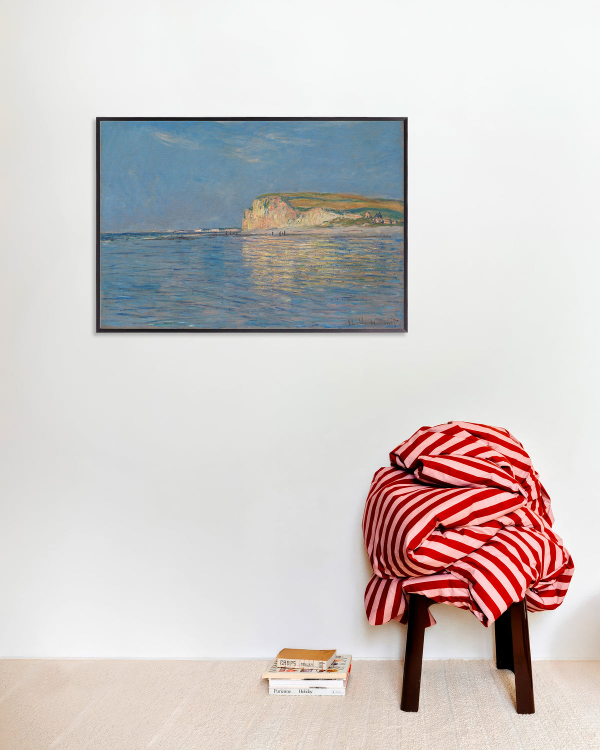 Plakat Lavvande ved Pourville nær Dieppe (1882) af Claude Monet med metalramme