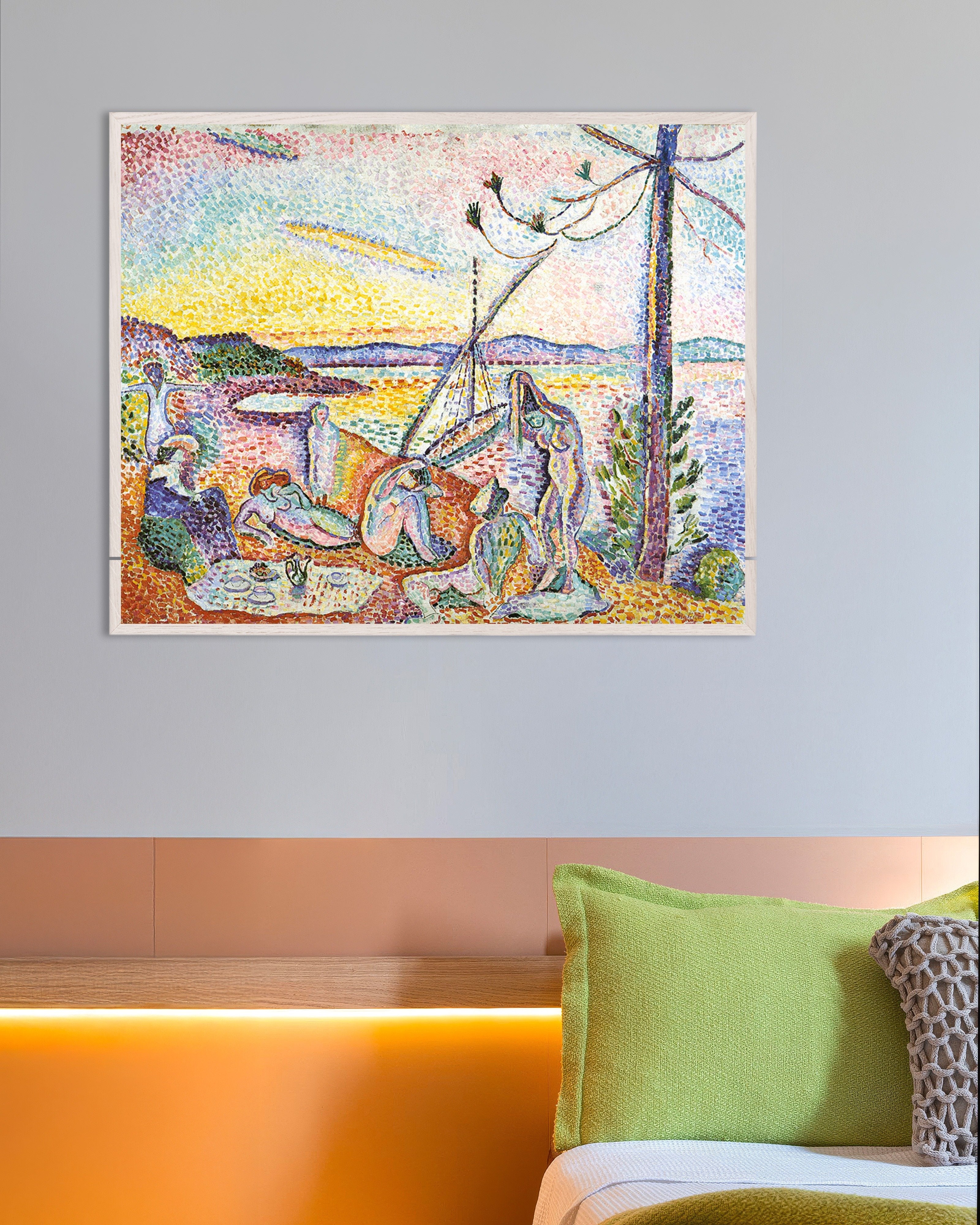 Poster of Luxe, Calme et Volupté (1904) by Henri Matisse, with white wooden frame