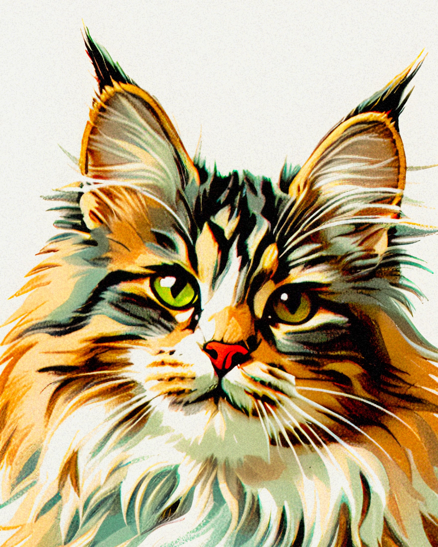 Maine Coon Cat 02 - vintage kunst - Plakat