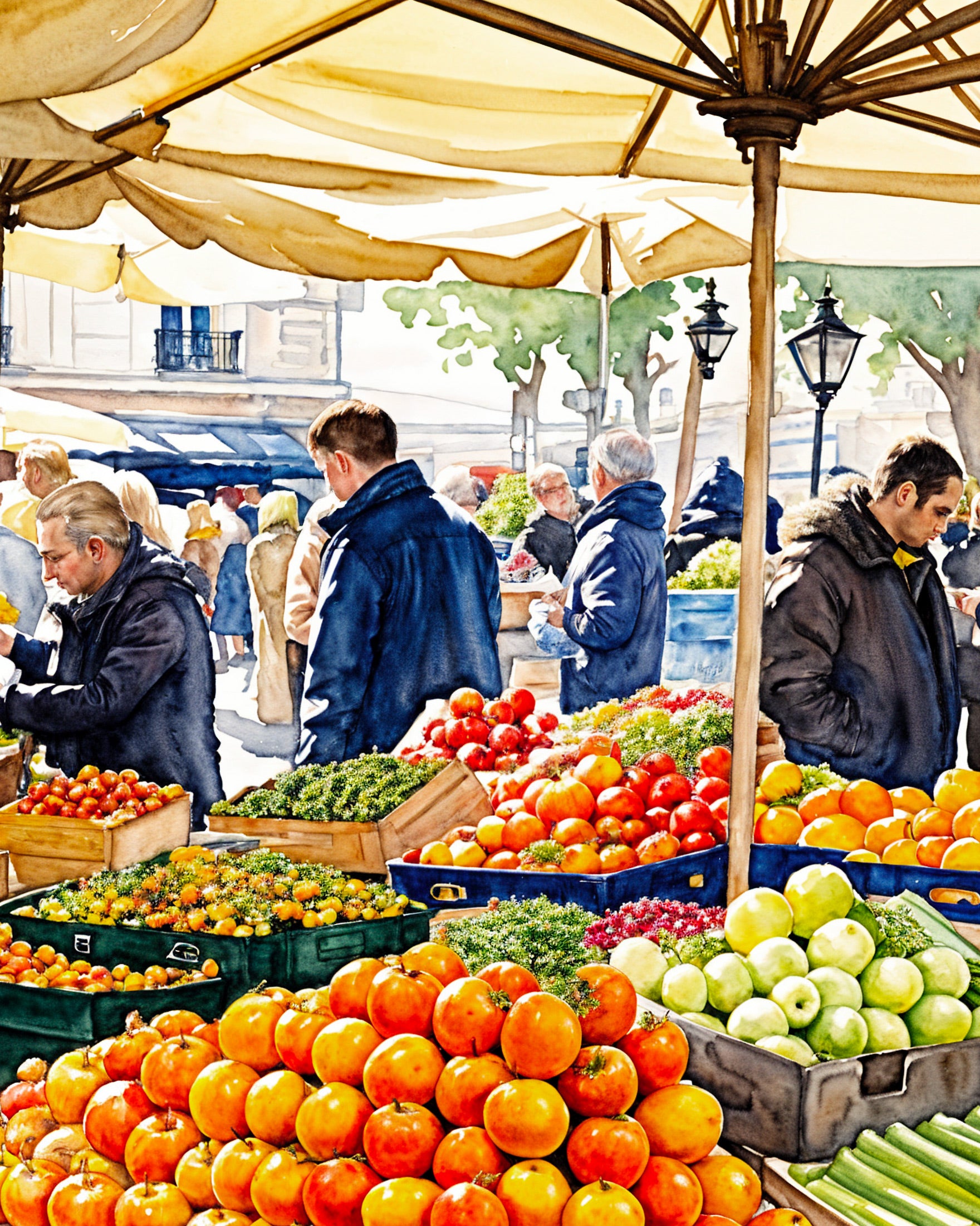 Pariser marked, akvarel - Plakat