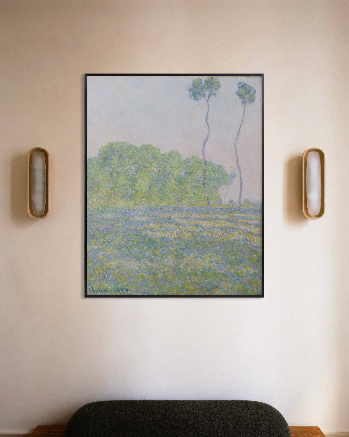 Plakat Eng ved Giverny (1894) af Claude Monet med metalramme