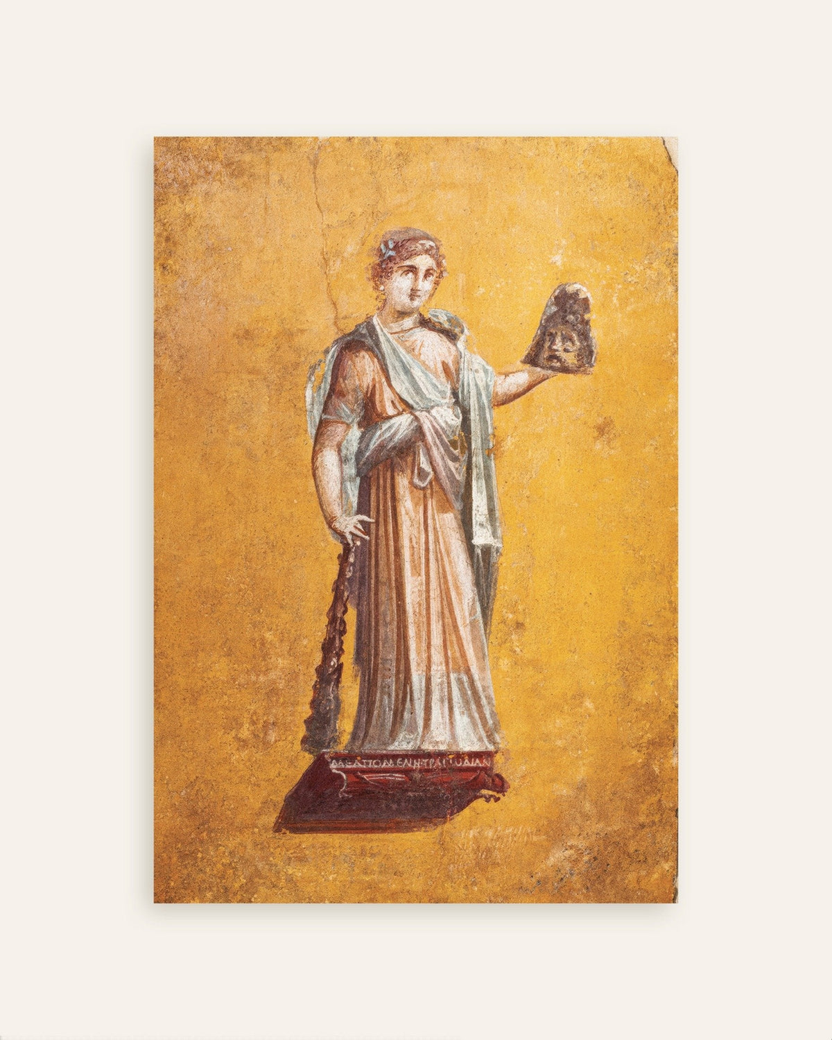 Plakat med freskoen af Melpomene, tragediens muse, fra Pompeji