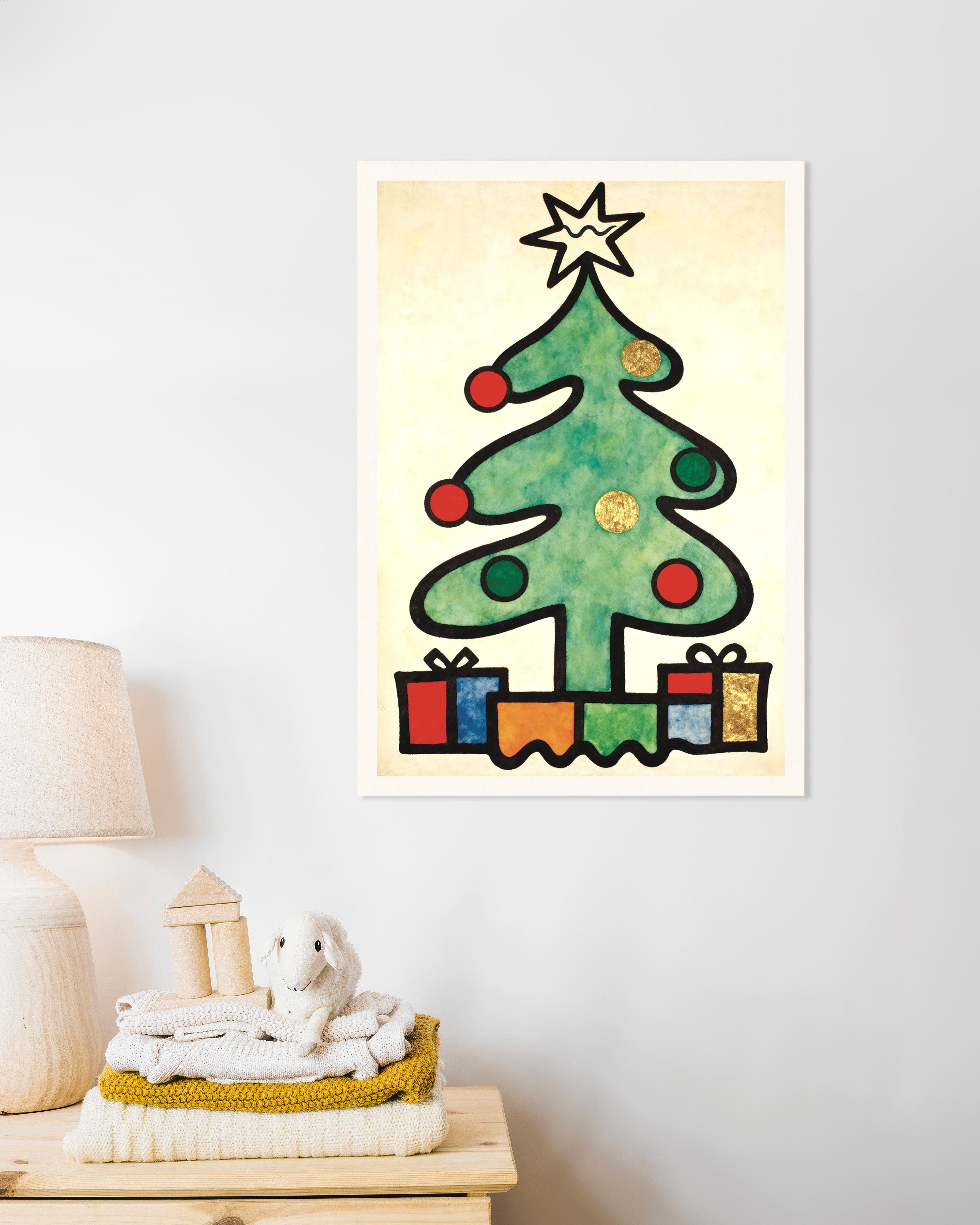 Poster of Modern Christmas tree art print