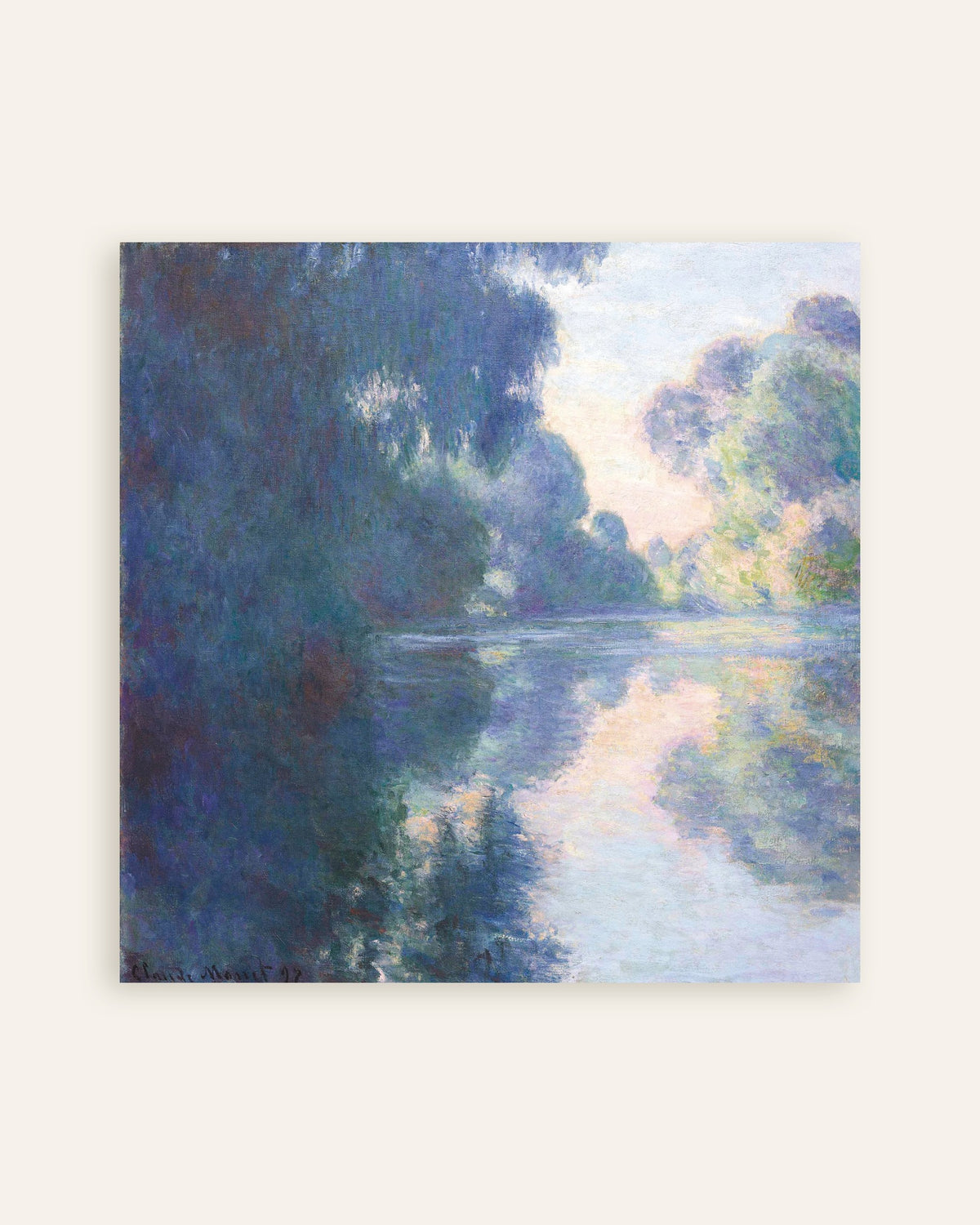 Plakat Morgen på Seinen (1897) af Claude Monet, miniature