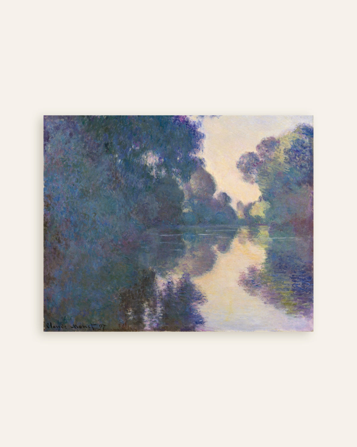Plakat Morgen på Seinen nær Giverny (1897) af Claude Monet, miniature
