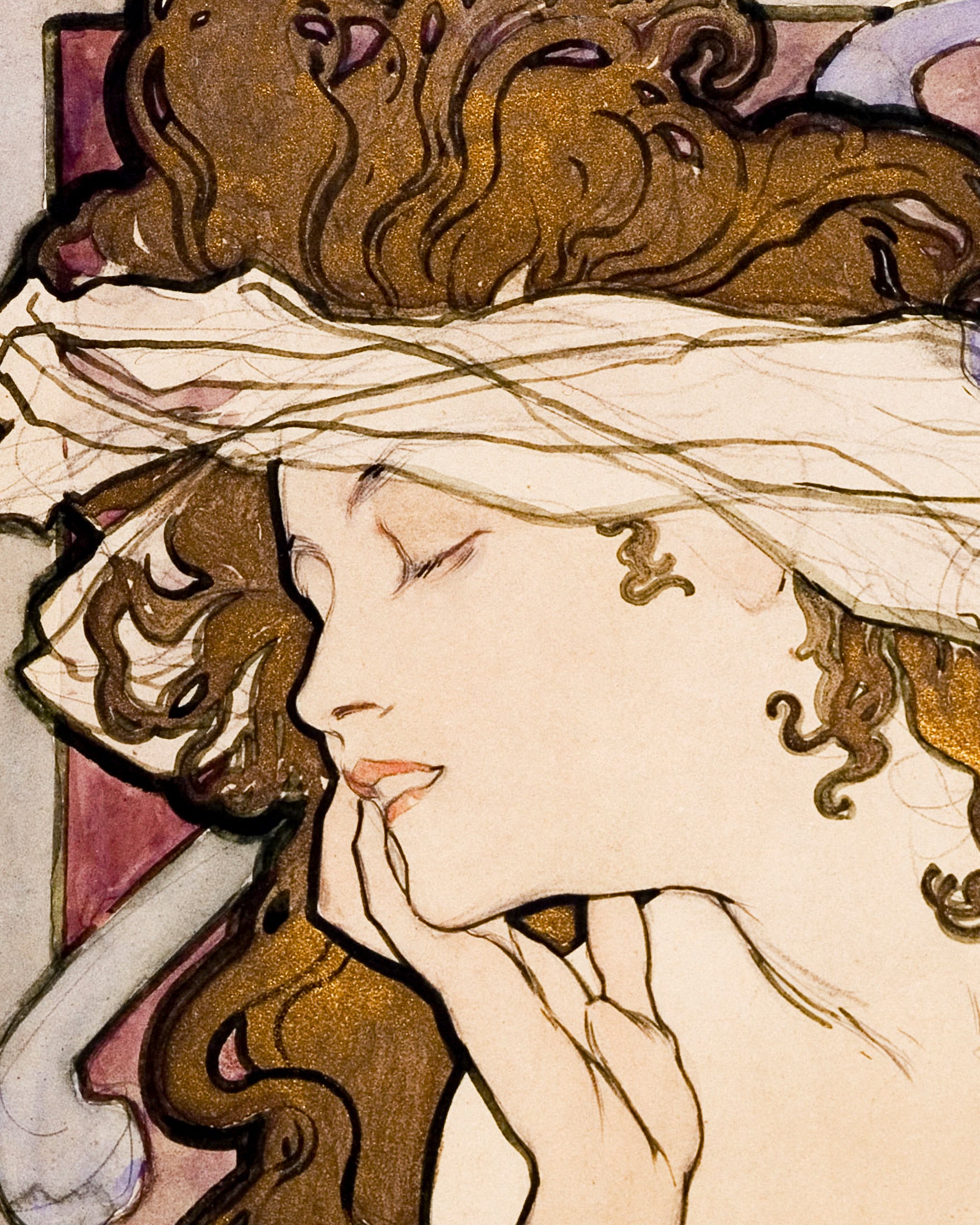 Salon of the Hundred plakat (1896) af Alfons Mucha