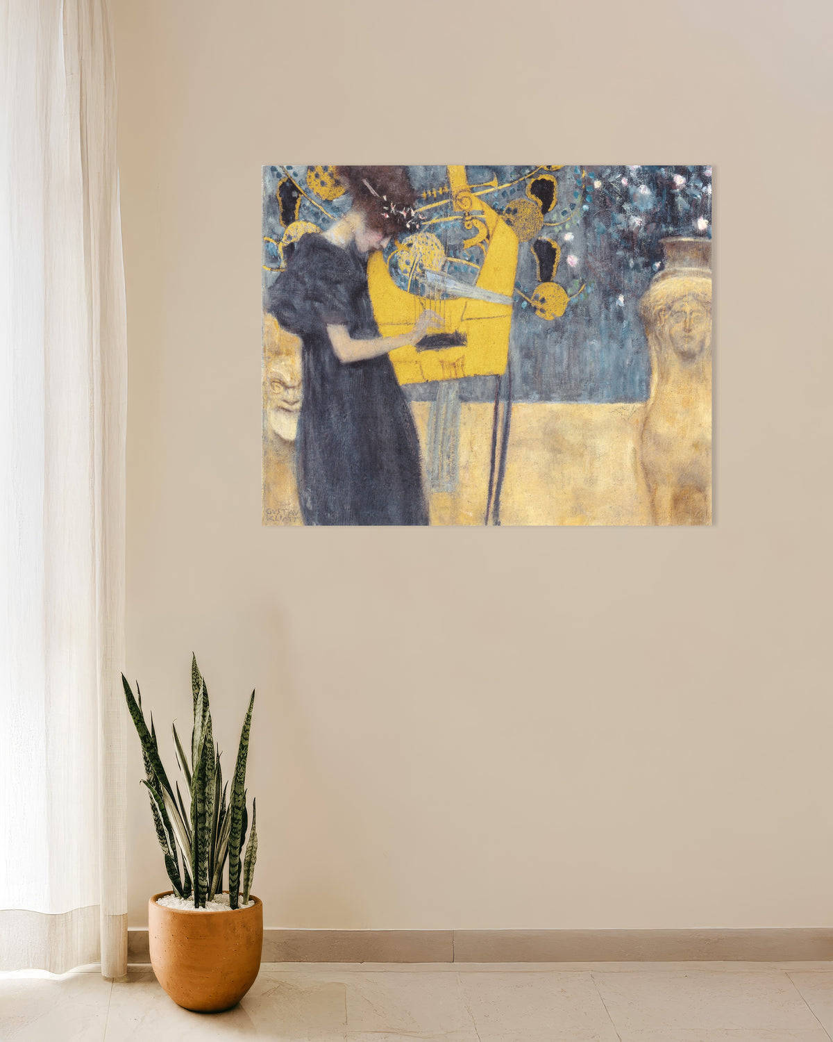 Plakat Musikken I (1895) af Gustav Klimt