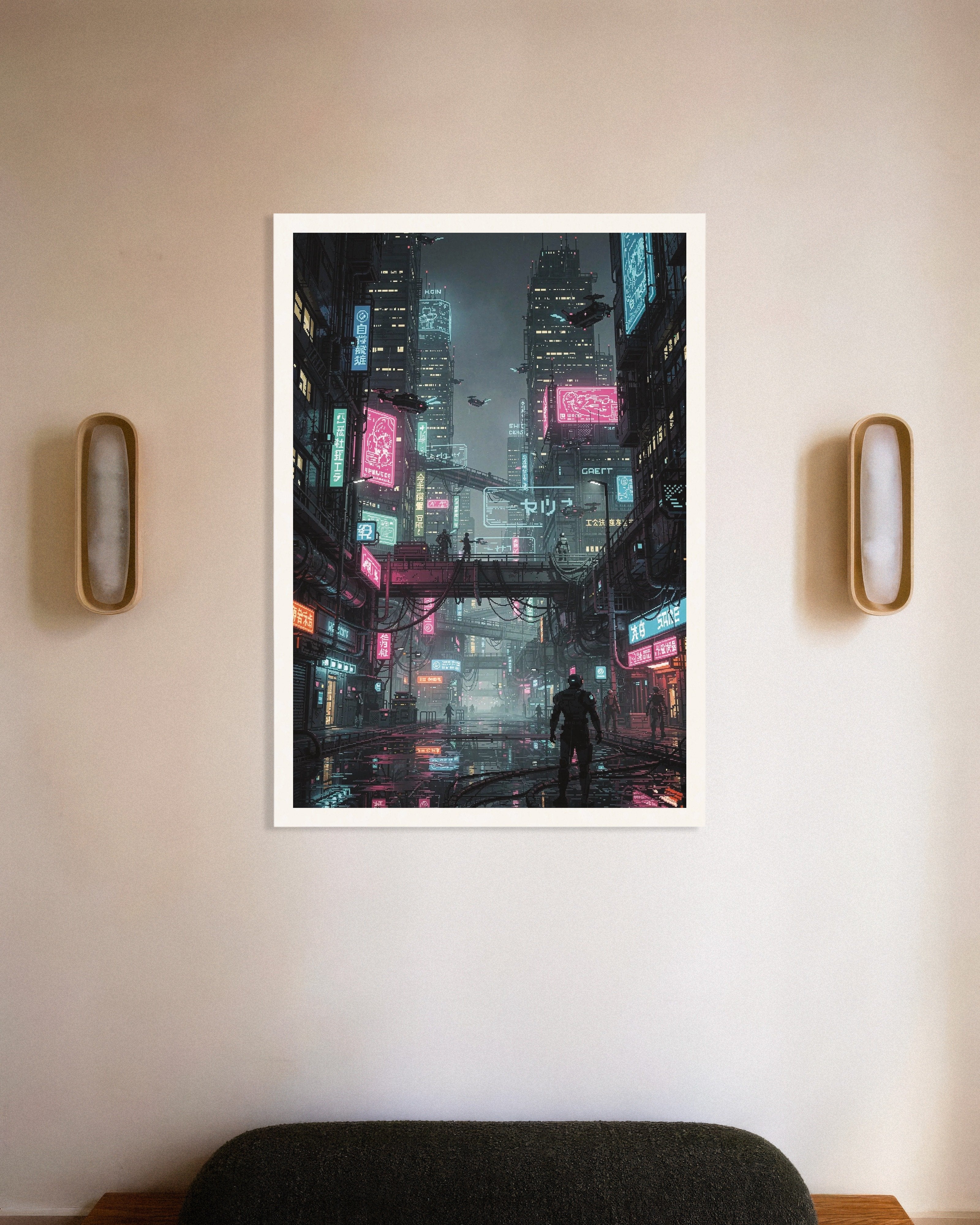 Poster of Neon Rain - Cyberpunk Pixel City
