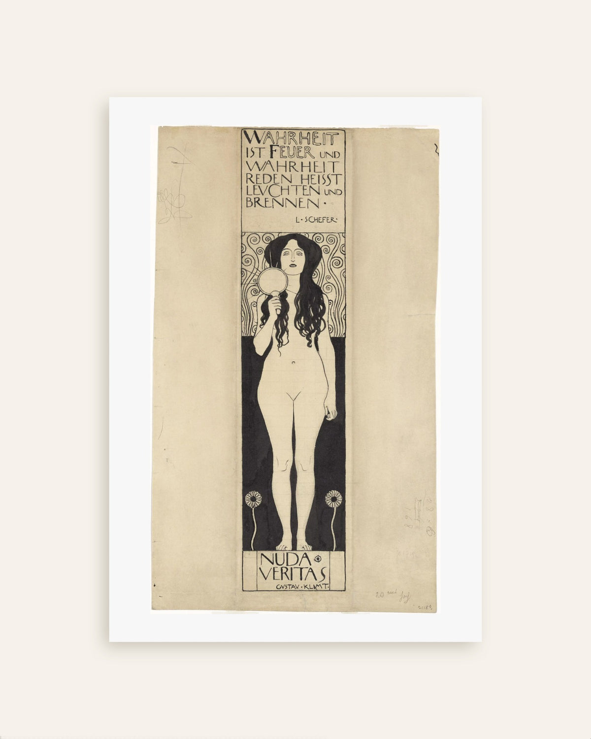 Plakat Nuda Veritas (1898) af Gustav Klimt, miniature