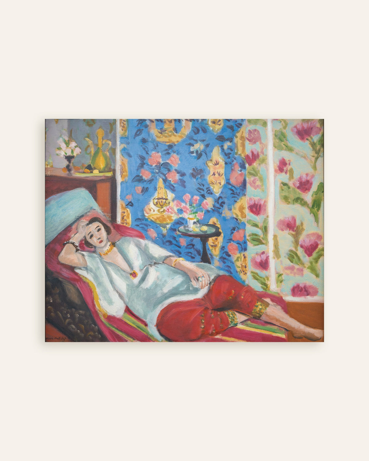 Poster af Odalisque med røde bukser (1924-1925) af Henri Matisse, miniature