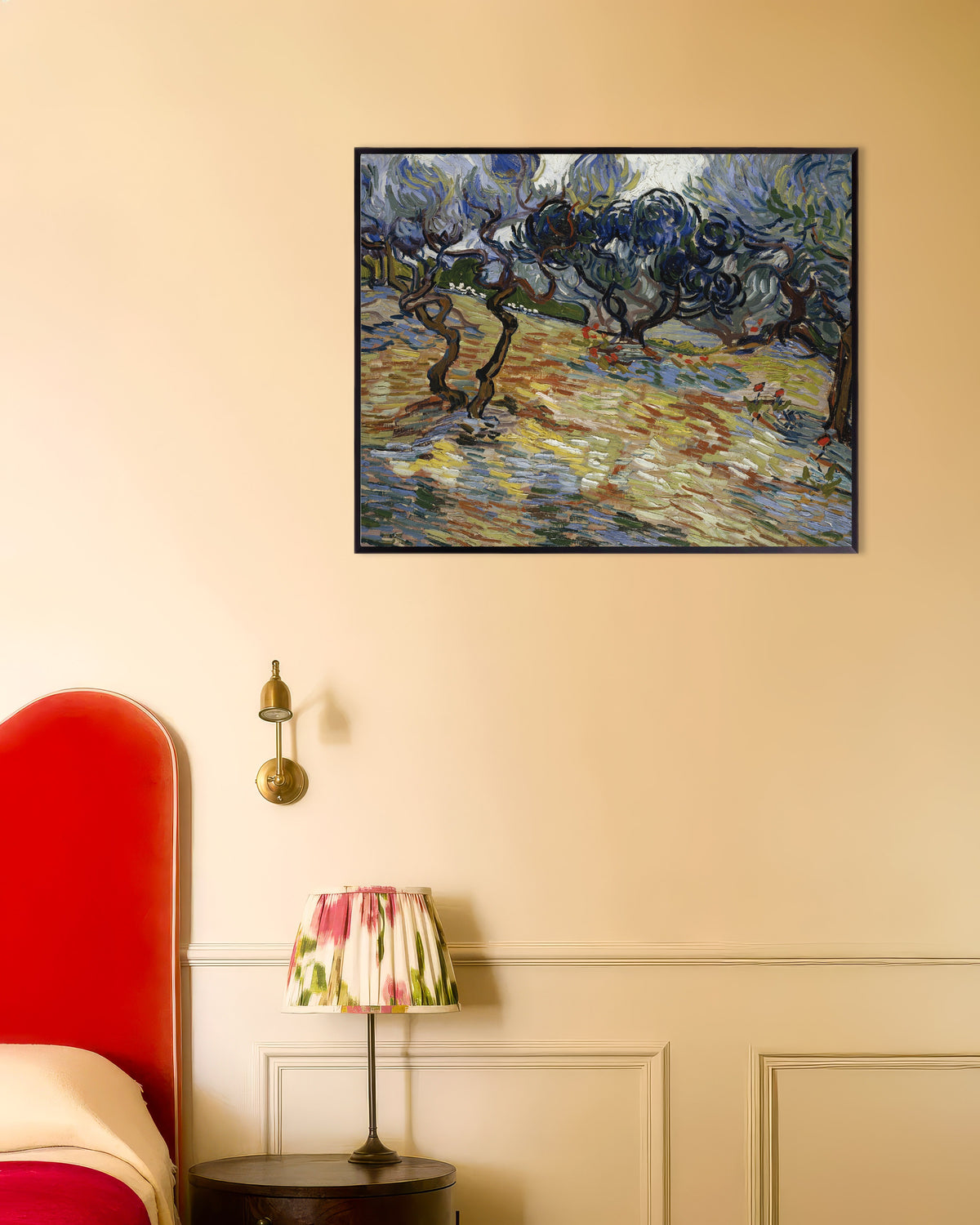 Poster med Oliventræer (1889) af Vincent van Gogh med metalramme
