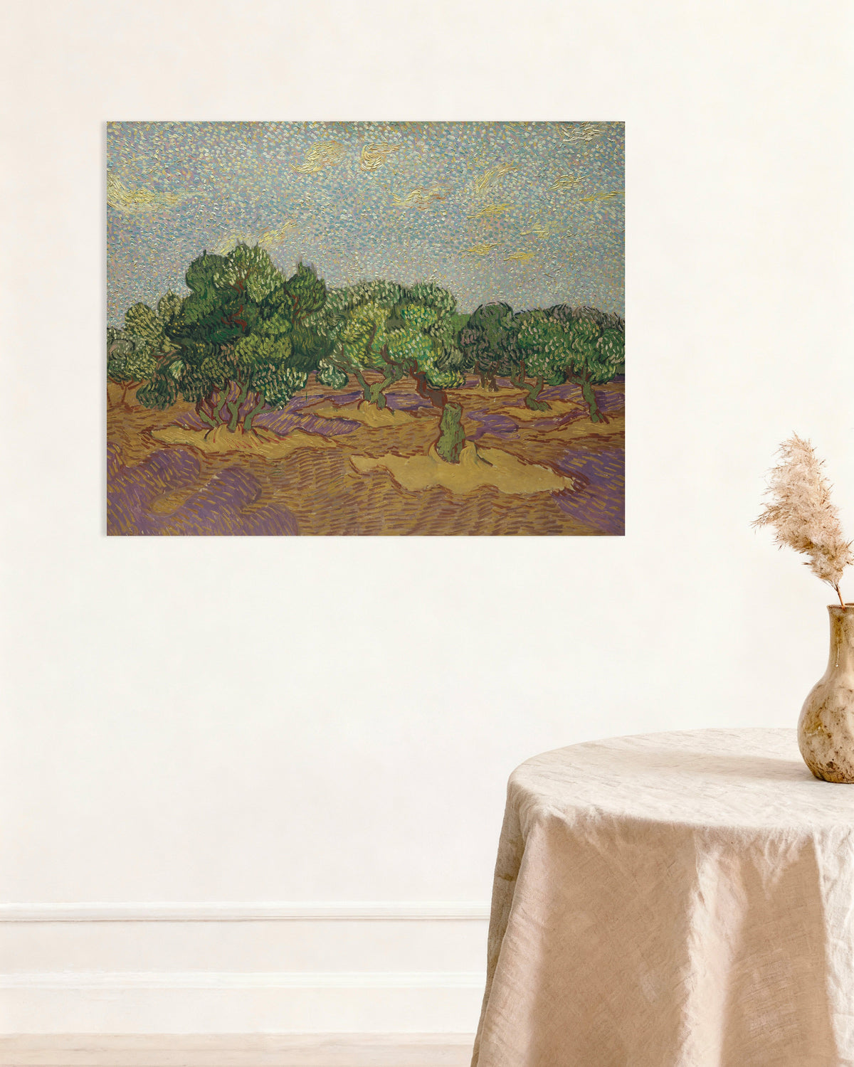 Poster af Oliventræer under en bleg himmel (1889) af Vincent van Gogh