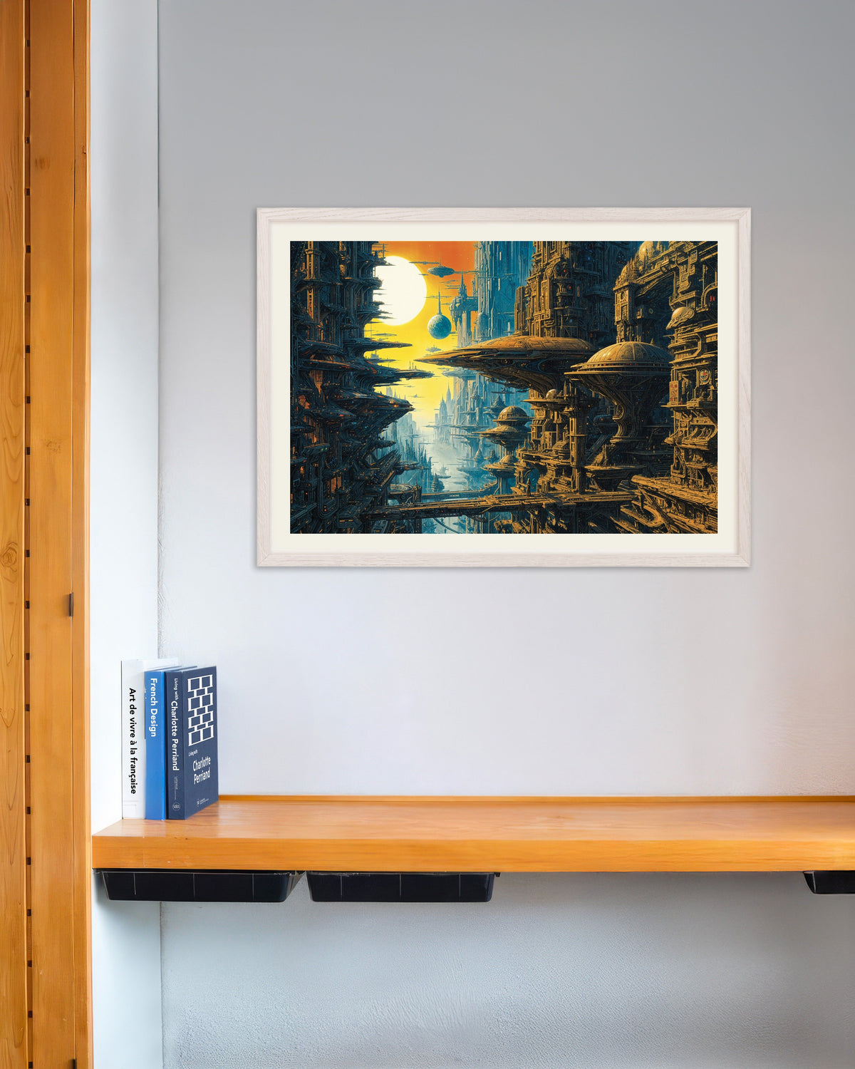 Plakat med Andre verdener end disse – hyldest til Métal Hurlant 03, med hvid træramme