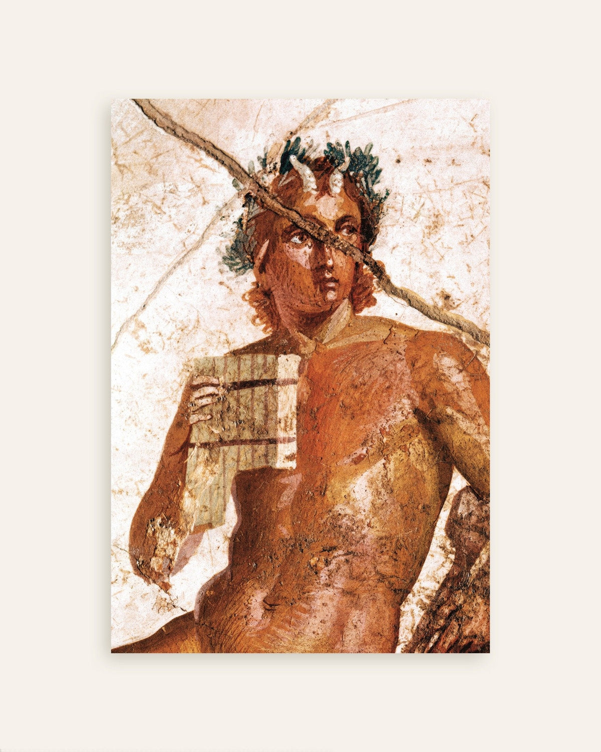 Plakat med freskoen af Pan som musiker fra Pompeji