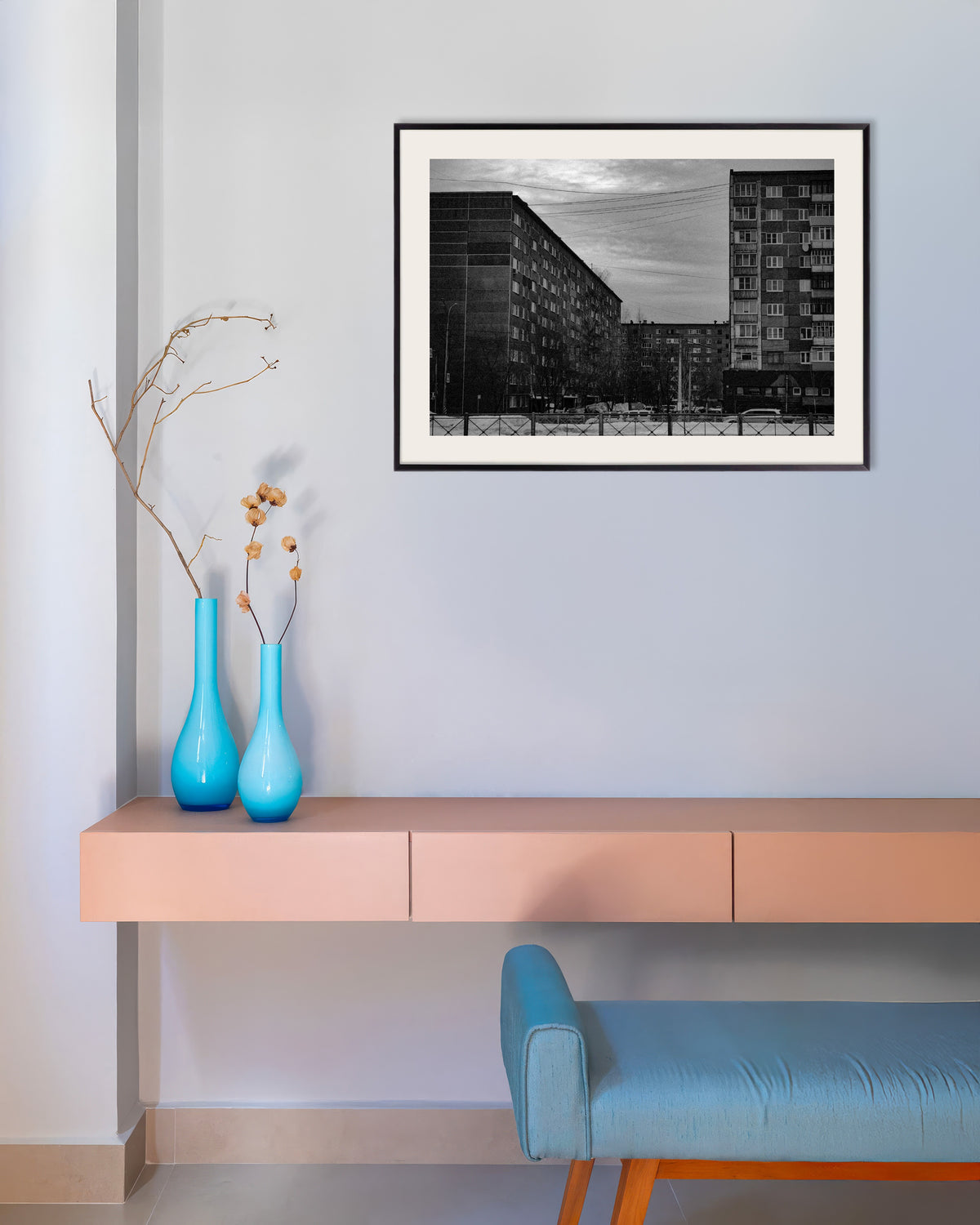 Plakat »Elementbyggeri om vinteren« med metalramme