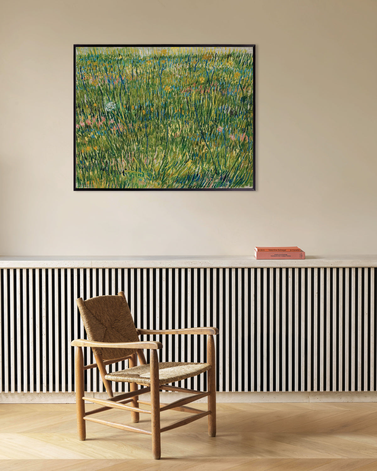 Poster af Græsplet (1887) af Vincent van Gogh med metalramme