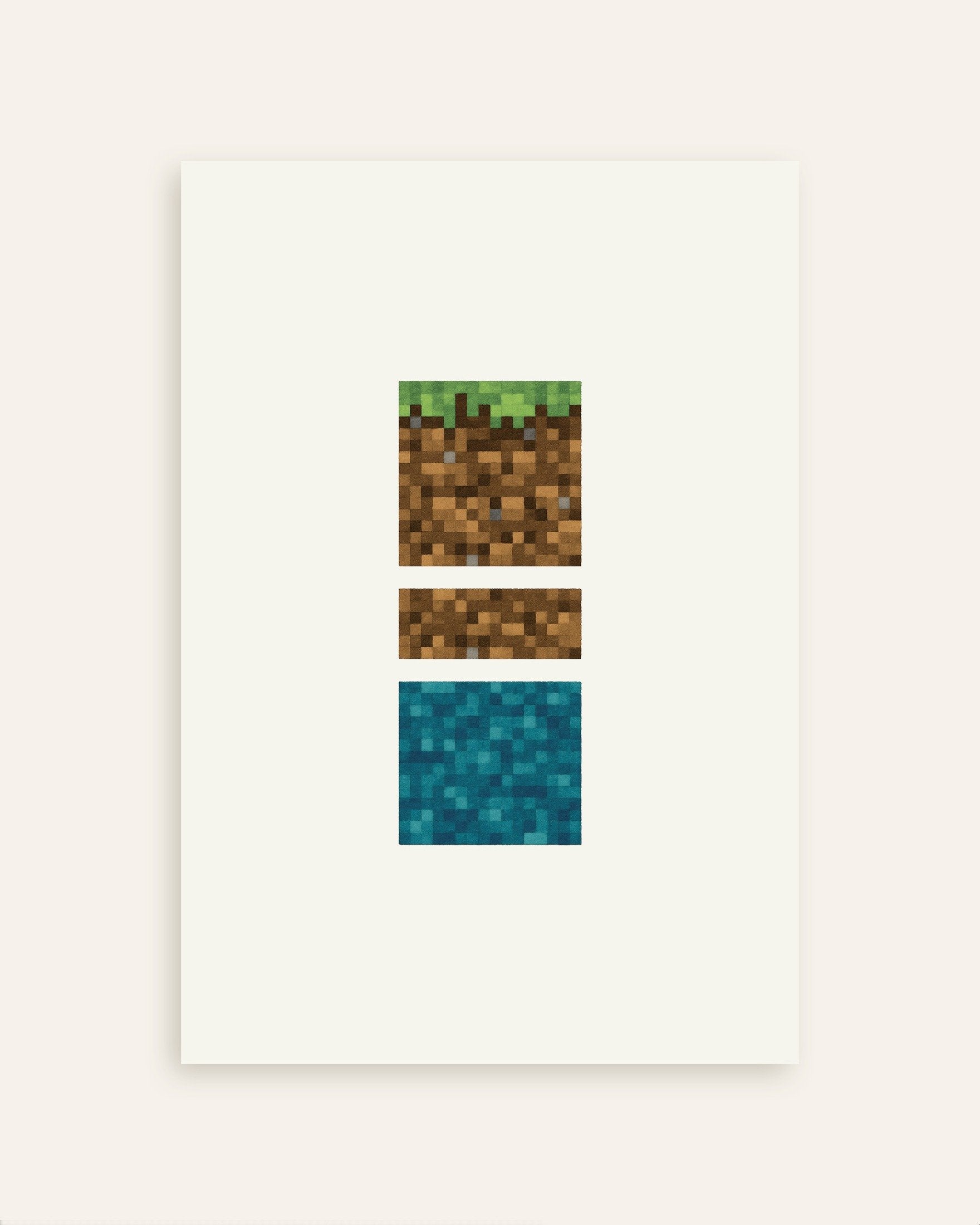 Poster of Pixel Blocks Trio – Grass, Dirt and Water Poster, thumbnail