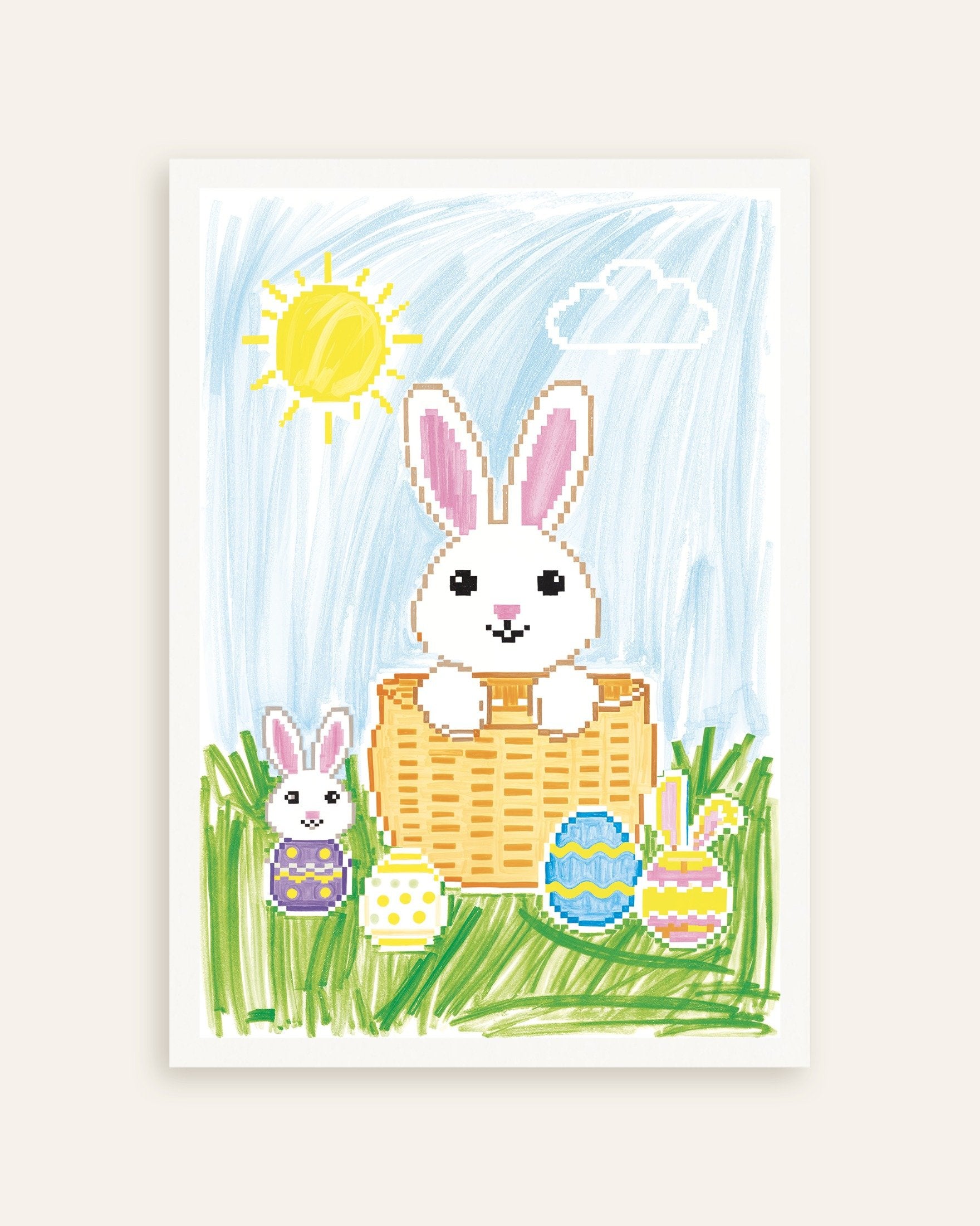 Poster of Pixel Bunny Basket – Easter Eggs & Sunshine, thumbnail