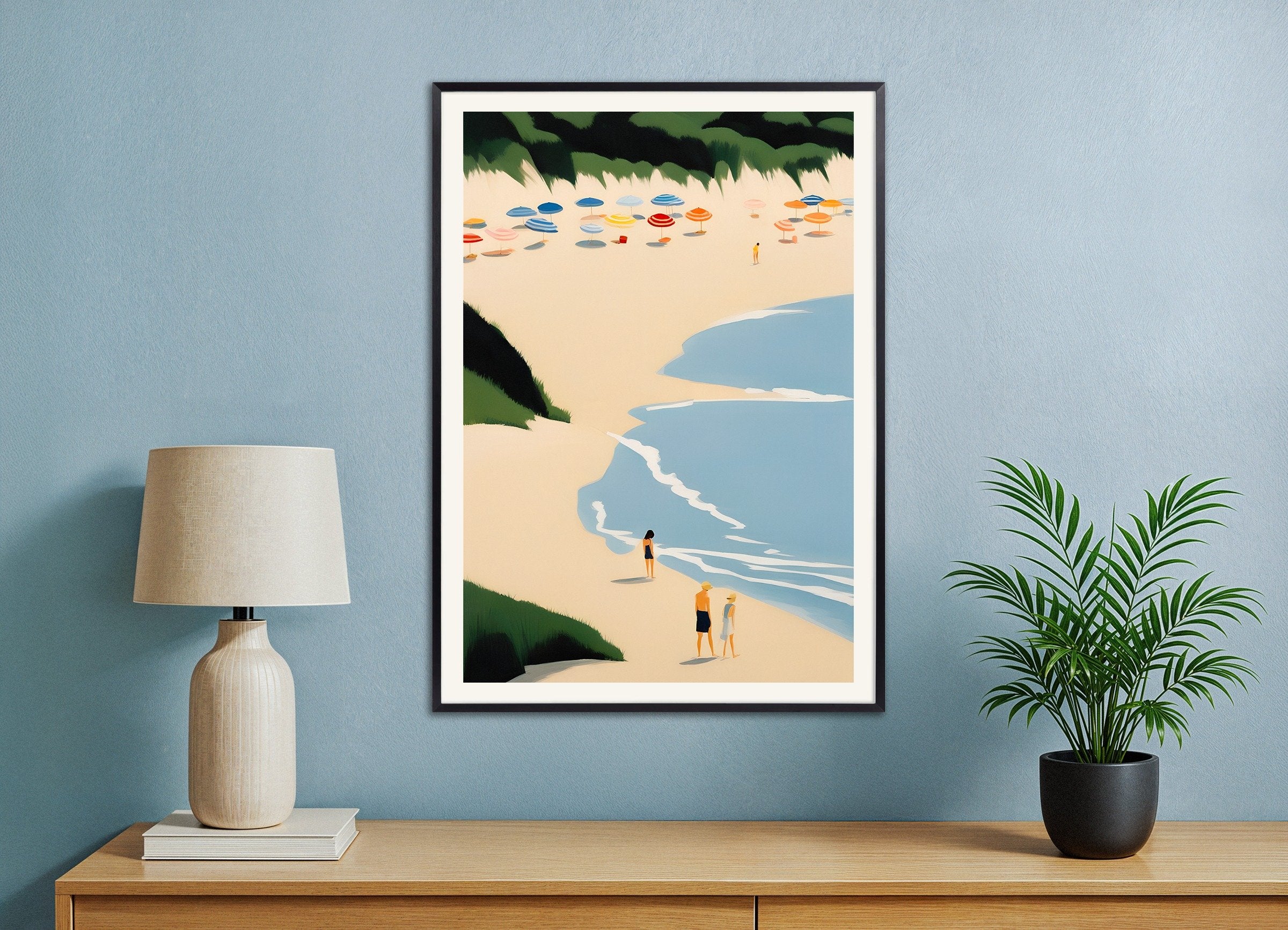 Poster of Pleasures and Days - Summer Beach Paradise Art Print, with metal frame