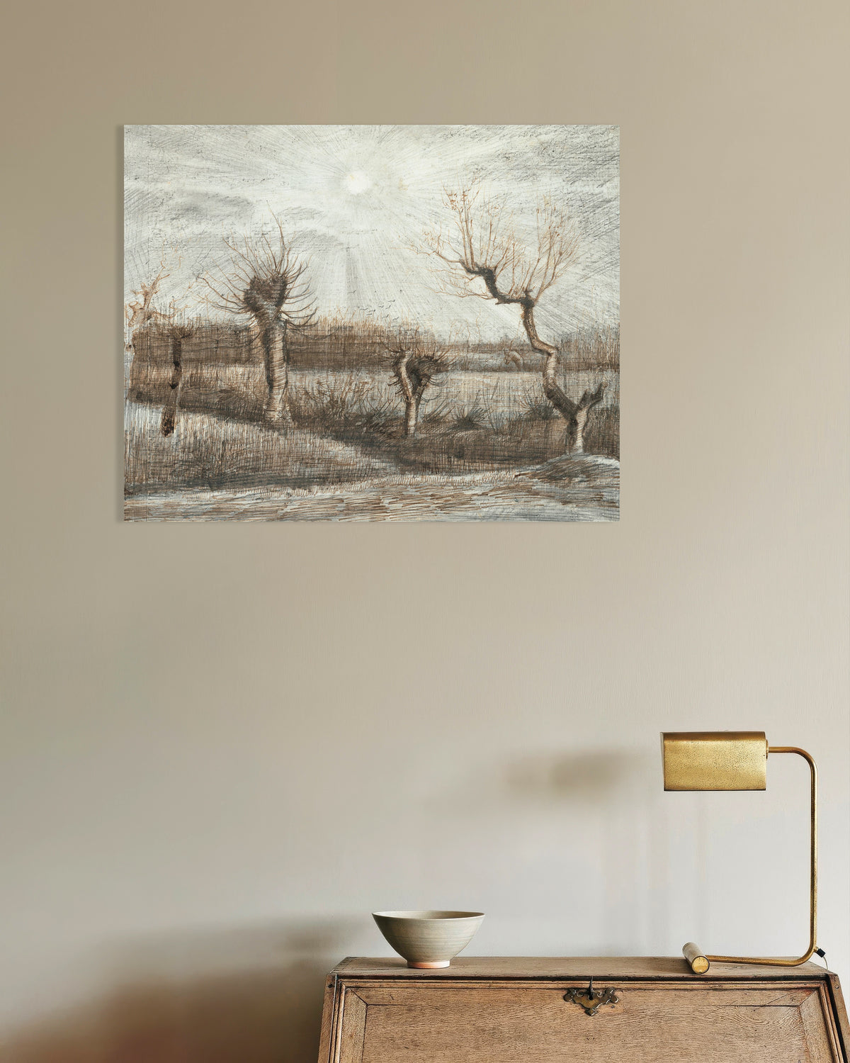 Plakat af Pollard Willows (1884) af Vincent van Gogh