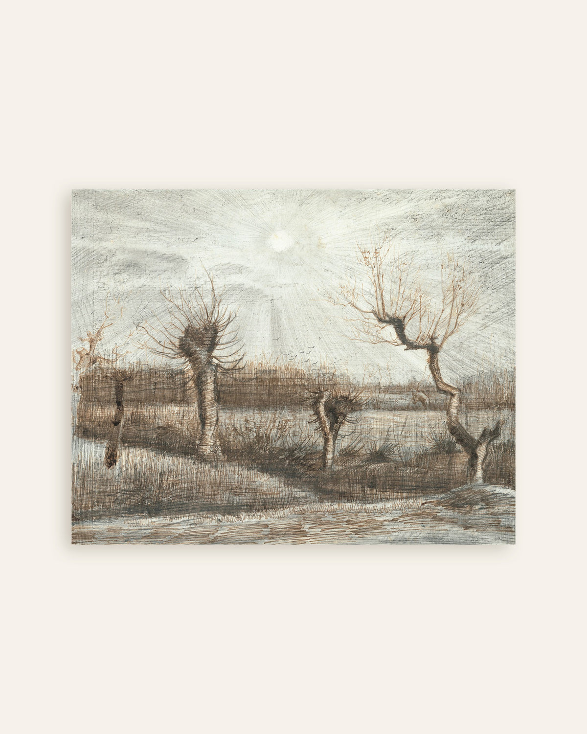 Plakat af Pollard Willows (1884) af Vincent van Gogh, miniature