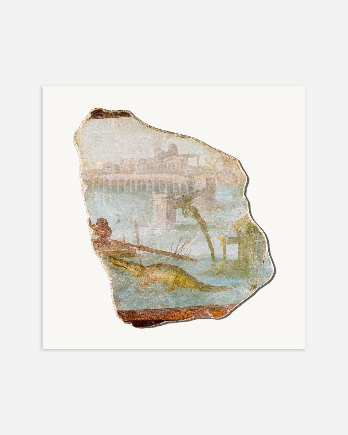 Plakat med freskofragmentet med nillandskab fra Pompeji