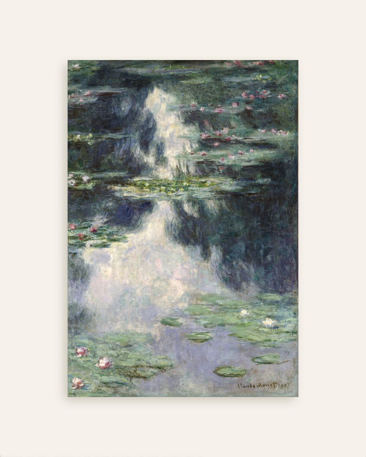 Plakat Dam med åkander (1907) af Claude Monet, miniature