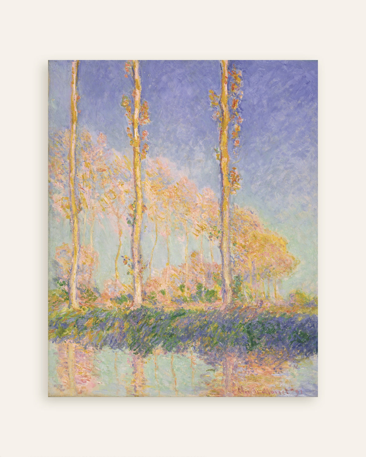 Plakat Popler (1891) af Claude Monet, miniature