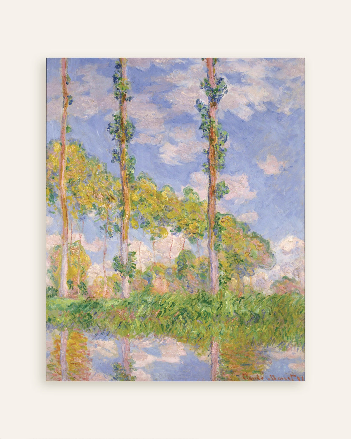 Plakat Popler i solen (1891) af Claude Monet, miniature