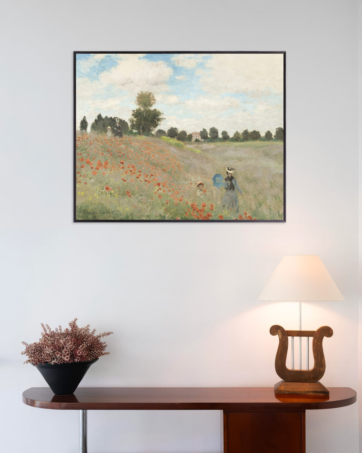 Plakat Valmuer (1873) af Claude Monet med metalramme