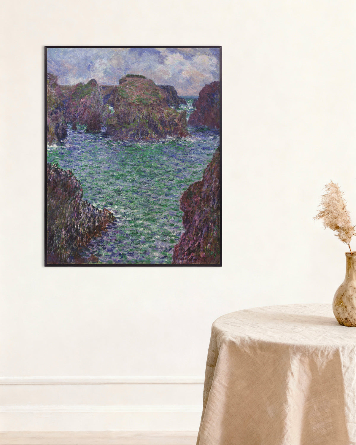 Plakat Port-Goulphar, Belle-Île (1887) af Claude Monet med metalramme