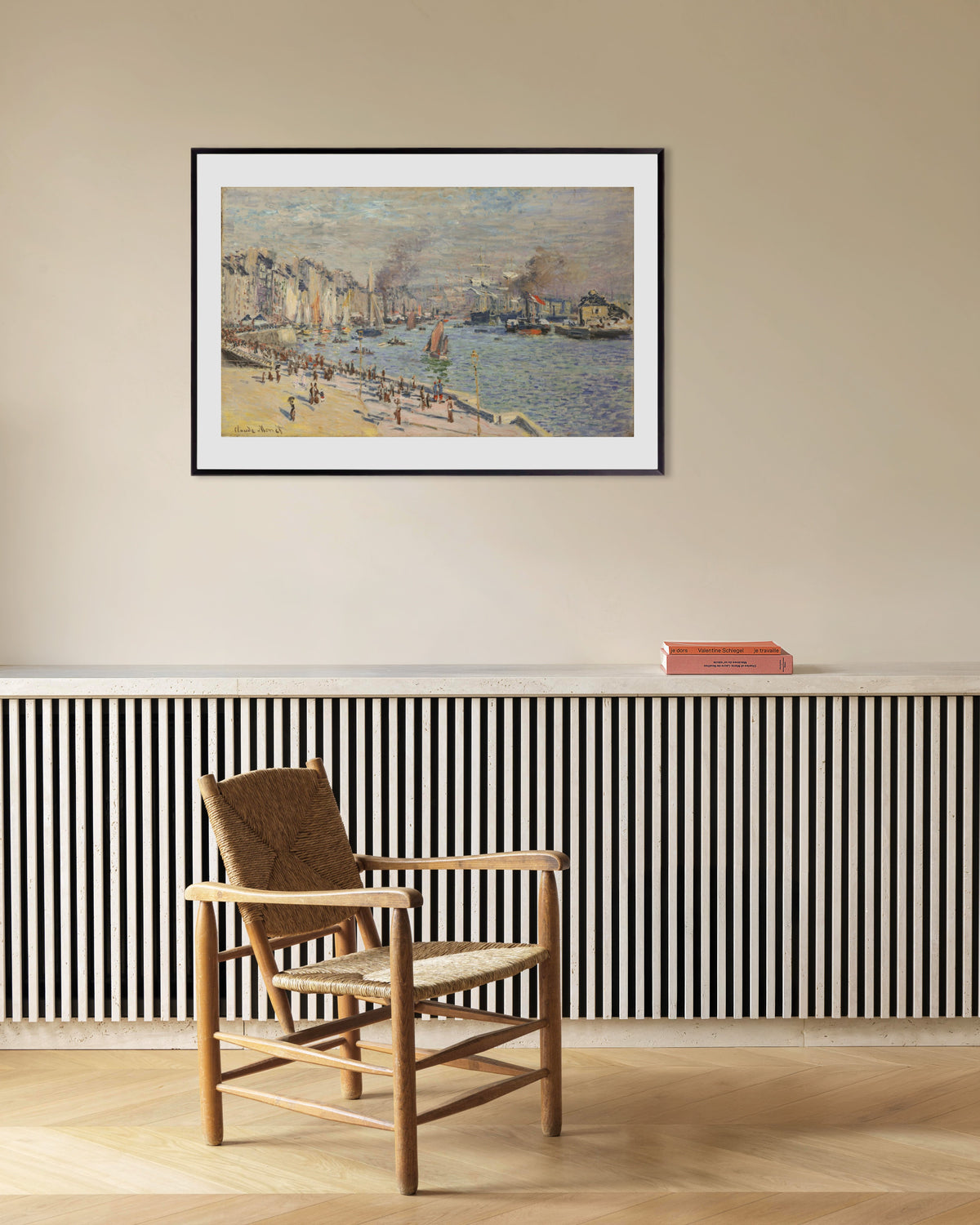 Plakat Havnen i Le Havre (1874) af Claude Monet med metalramme