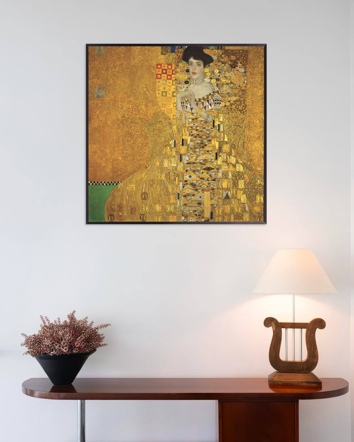 Plakat Portræt af Adele Bloch-Bauer I (1907) af Gustav Klimt med metalramme