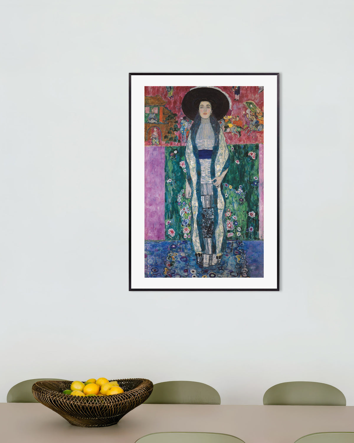 Plakat Portræt af Adele Bloch-Bauer II (1912) af Gustav Klimt med metalramme