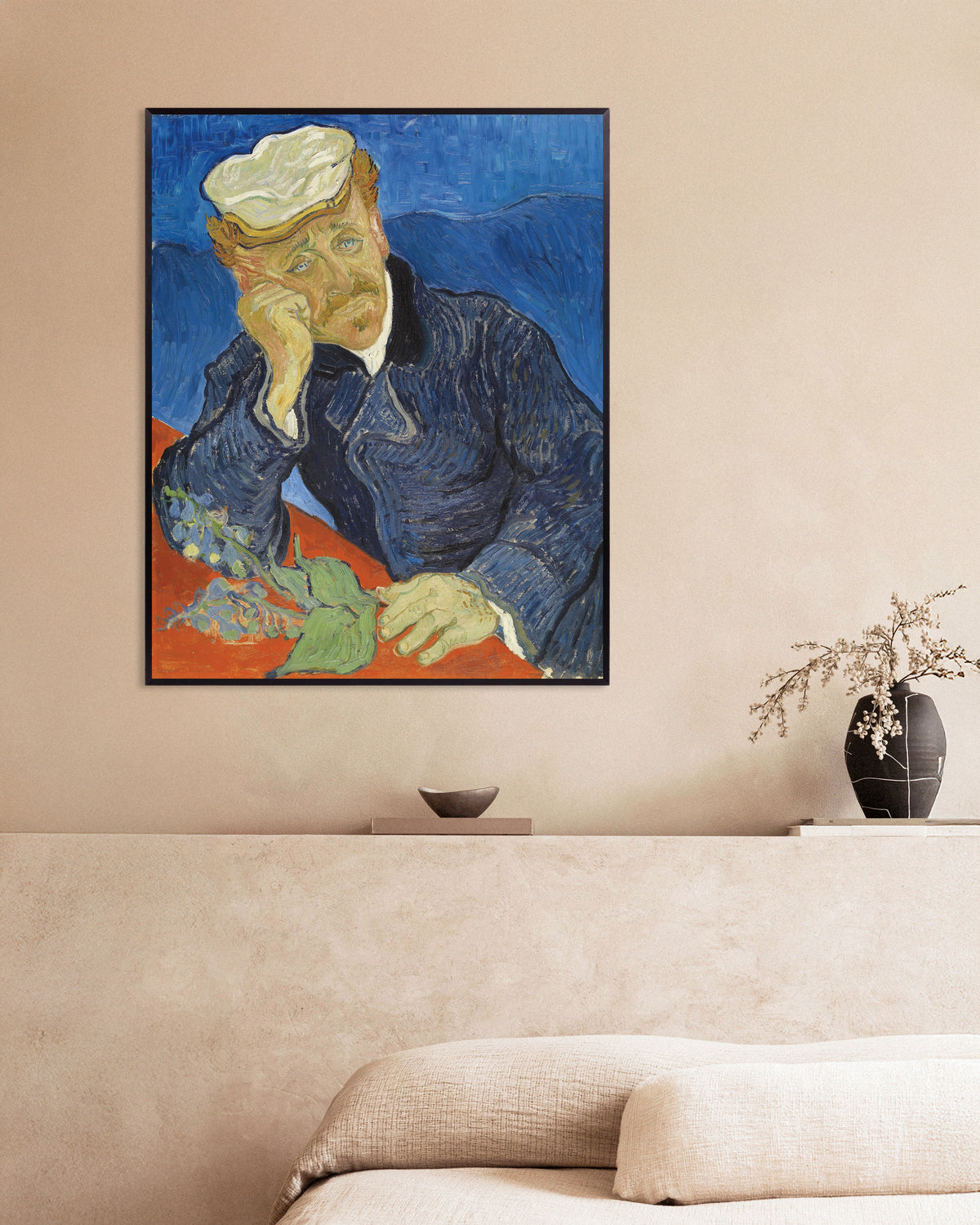 Poster af Portræt af Dr. Paul Gachet (1890) af Vincent van Gogh, med metalramme