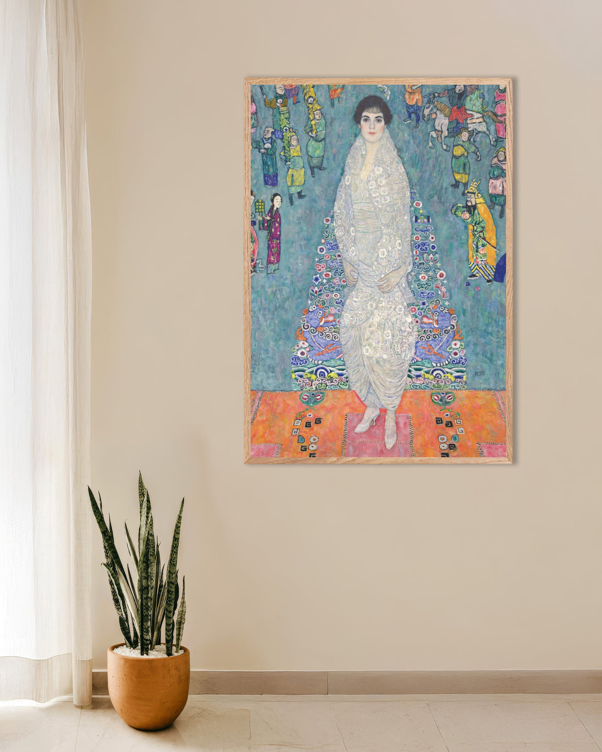 Plakat Portræt af Elisabeth Lederer (1914–1916) af Gustav Klimt med ramme i naturtræ