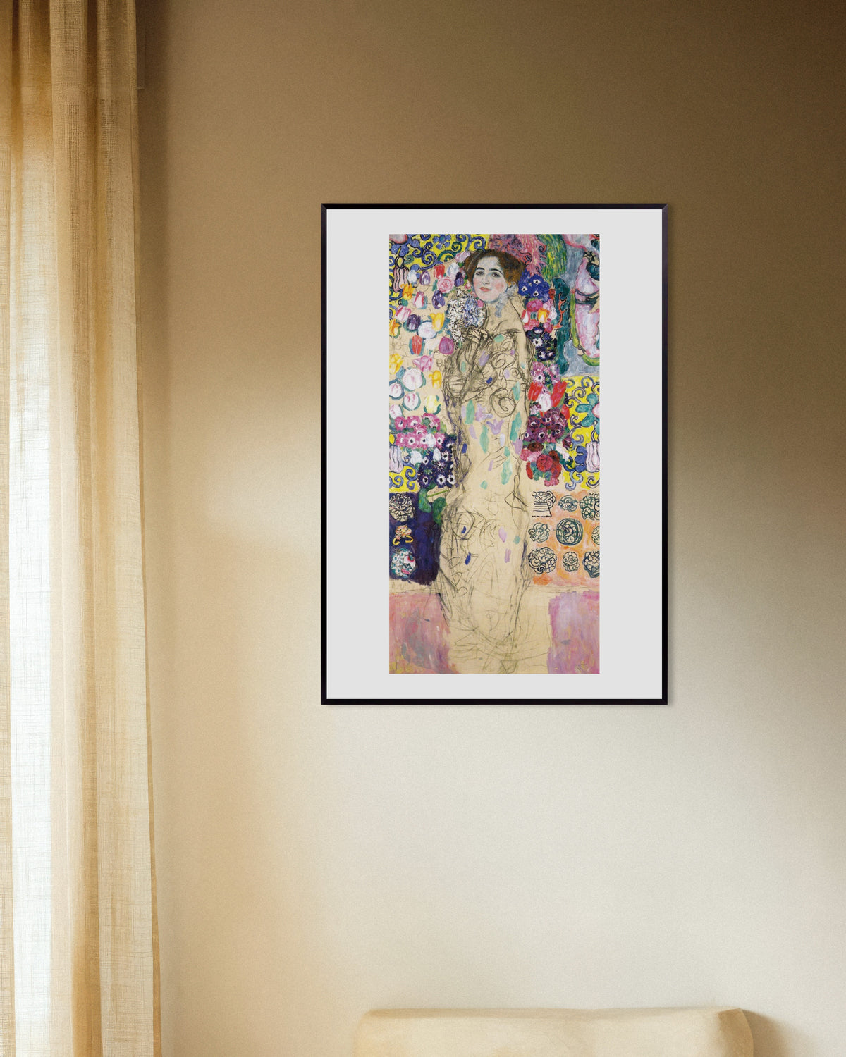 Plakat Portræt af Maria Munk (1917–1918) af Gustav Klimt med metalramme