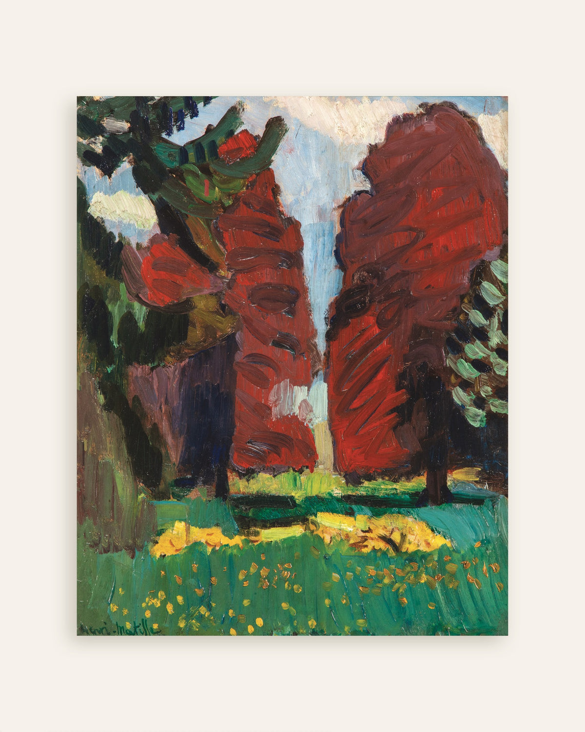 Poster med Lilla bøgetræer (1901) af Henri Matisse, miniature