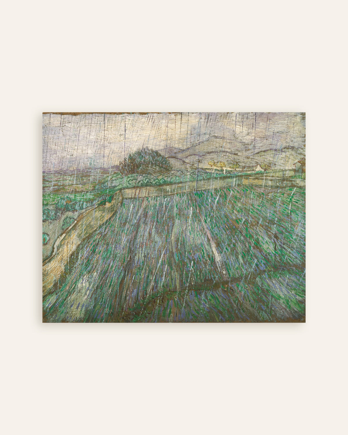Plakat med Regn (1889) af Vincent van Gogh, miniature