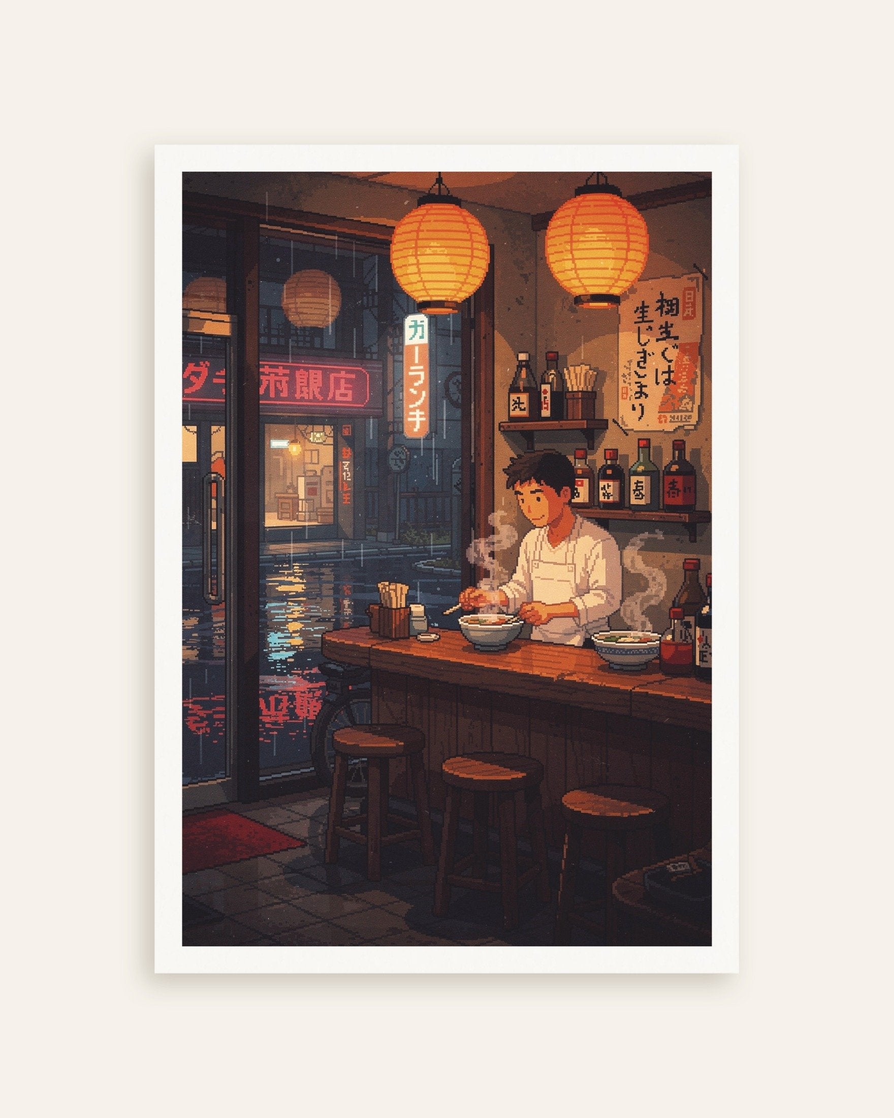 Poster of Ramen Shop Night - Pixel Art Poster, thumbnail