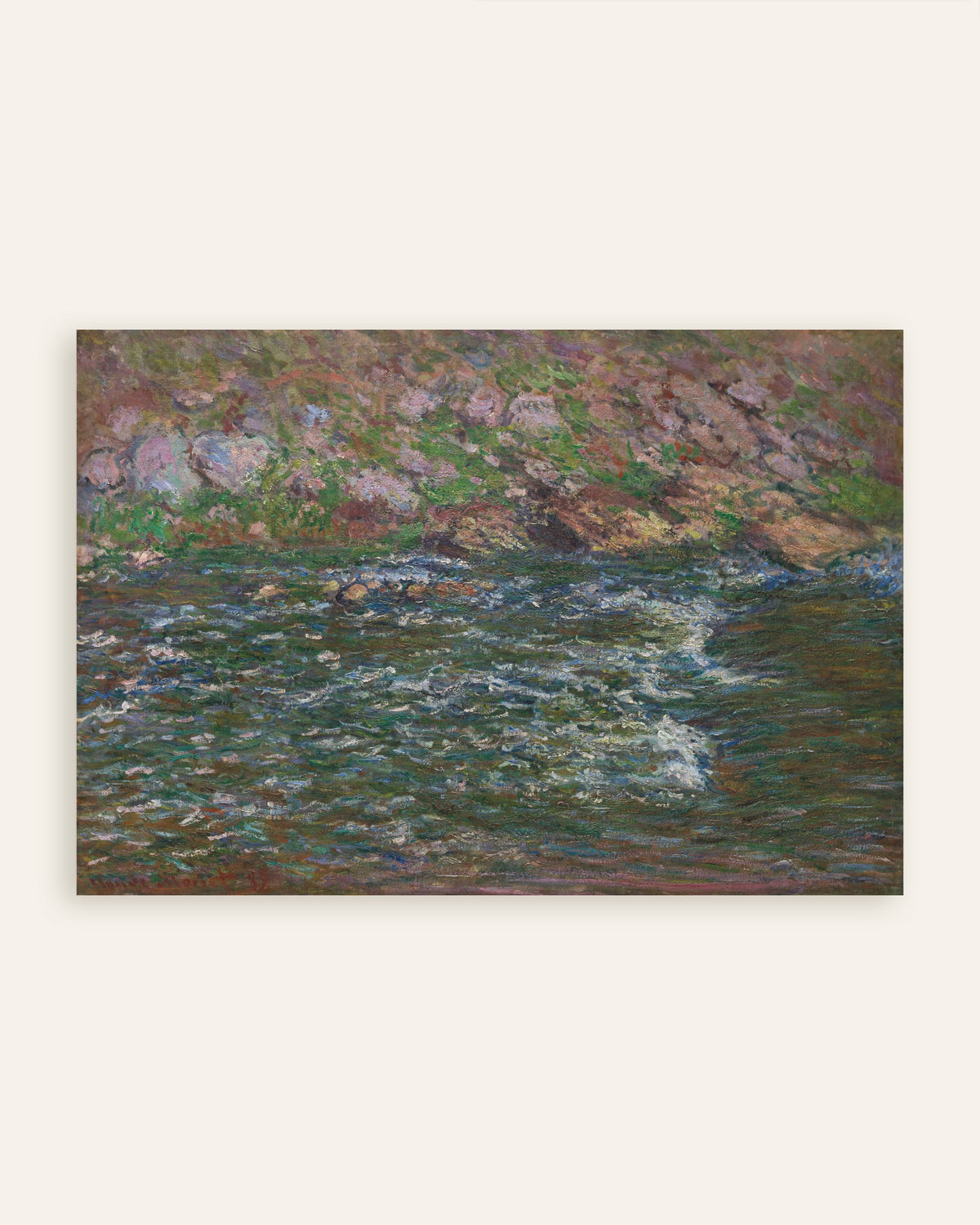 Plakat Strømfald på Petite Creuse ved Fresselines (1889) af Claude Monet, miniature