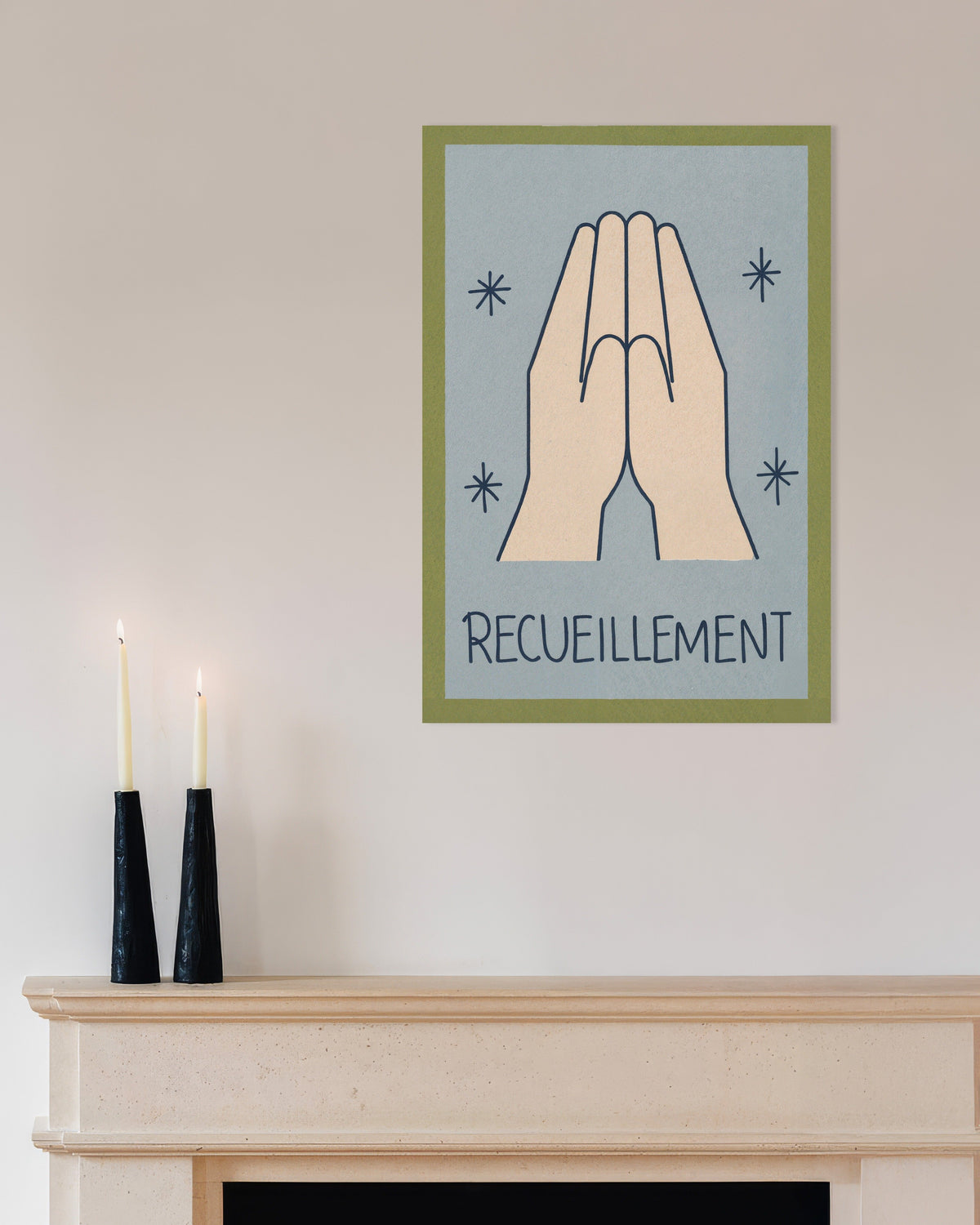 Recueillement – minimalistisk poster med stregkunst