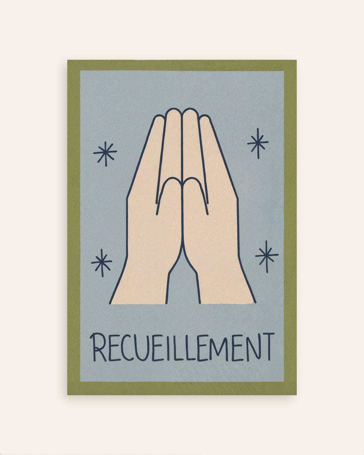Recueillement – minimalistisk poster med stregkunst, miniature