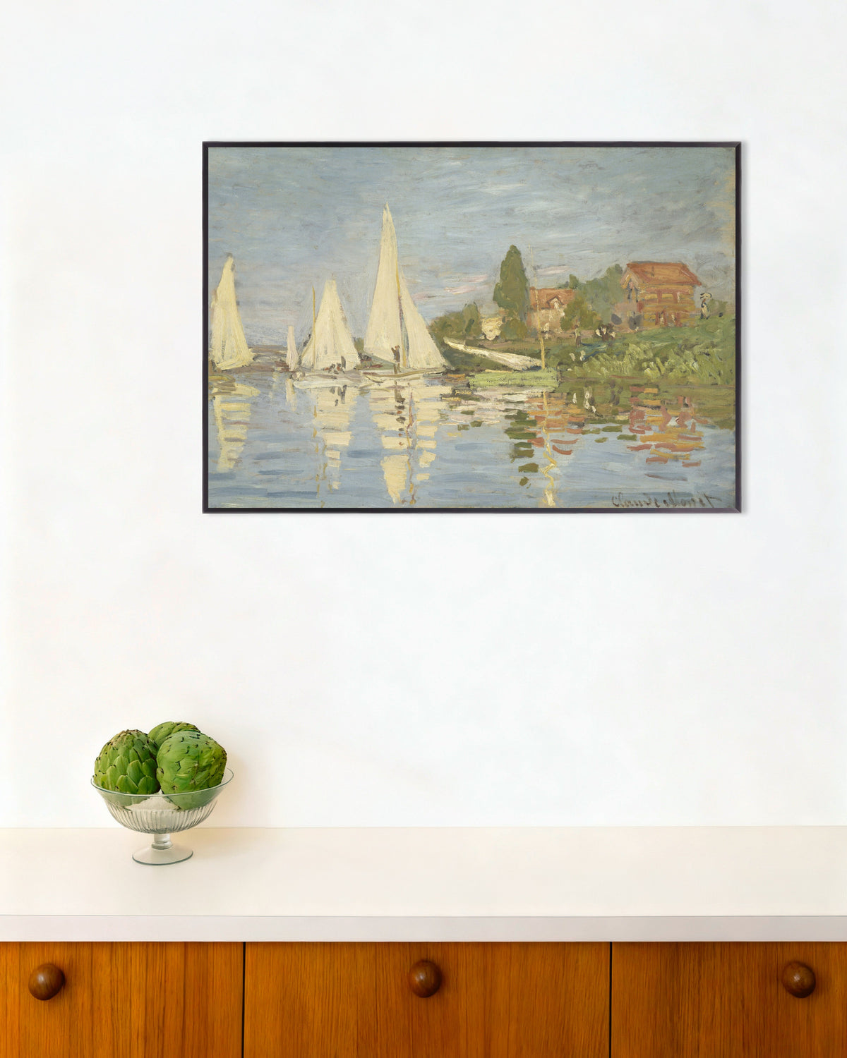 Plakat Kapsejlads ved Argenteuil (ca. 1872) af Claude Monet med metalramme
