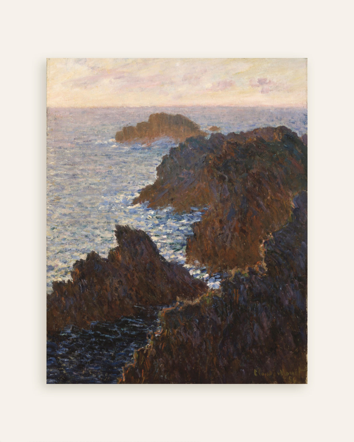 Plakat Klipper på Belle-Île, Port-Domois (1886) af Claude Monet, miniature