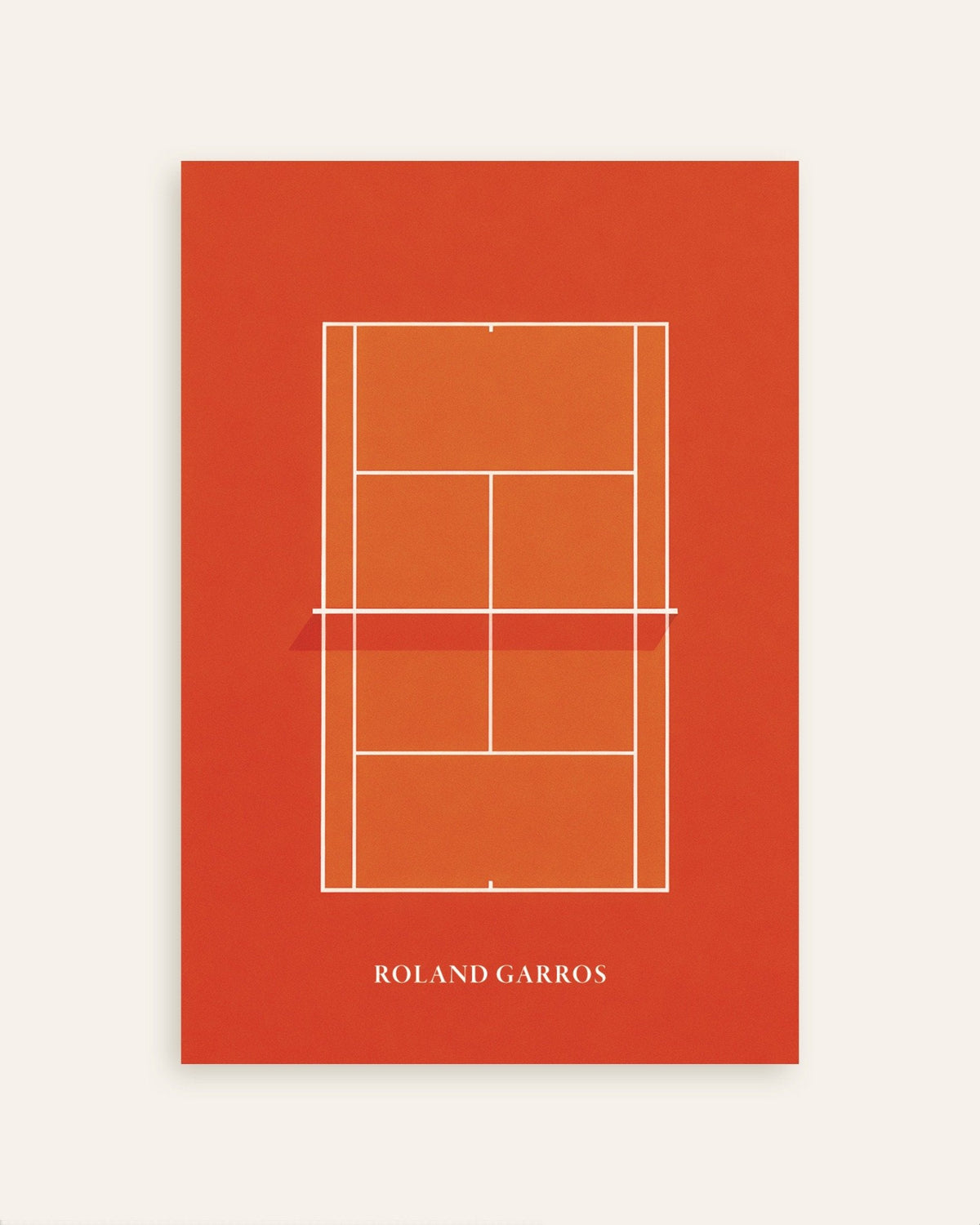 Roland Garros-poster – tennisplakat med grusbane, miniature