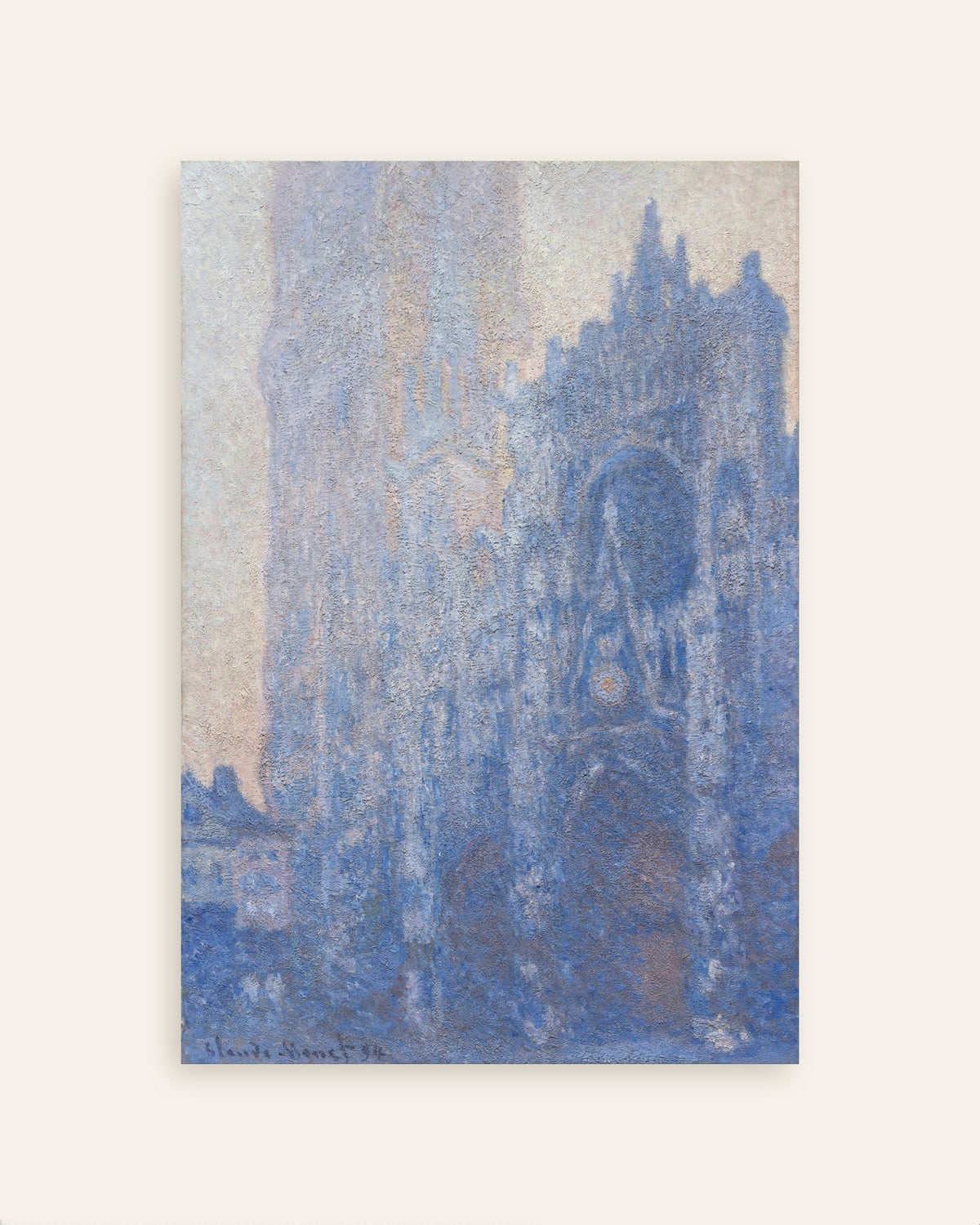 Plakat Katedralen i Rouen, portalen og Tour d'Albane, morgenlys (1894) af Claude Monet, miniature